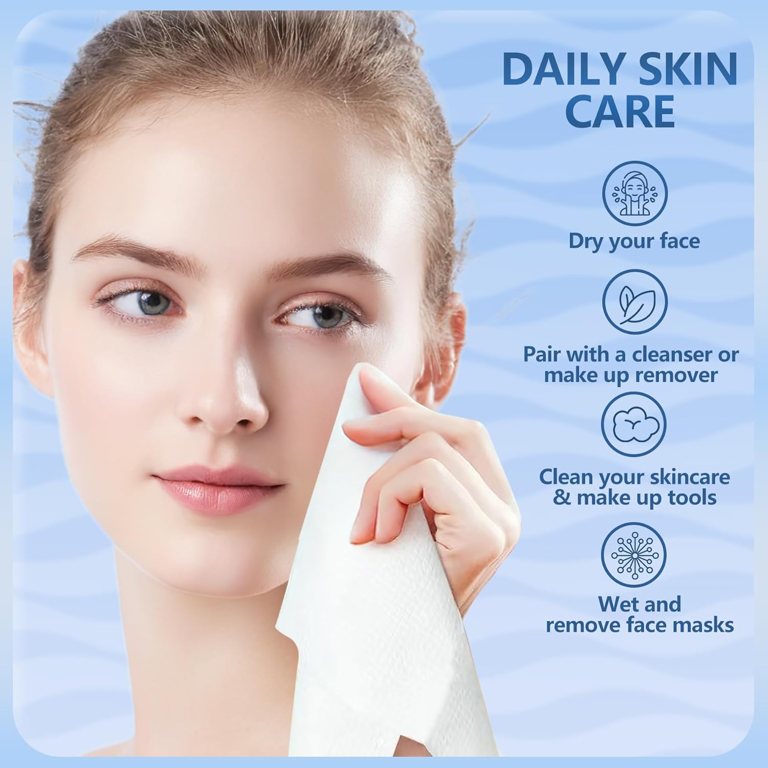 Dorahoney Disposable Face Towels 12x12 55 Count