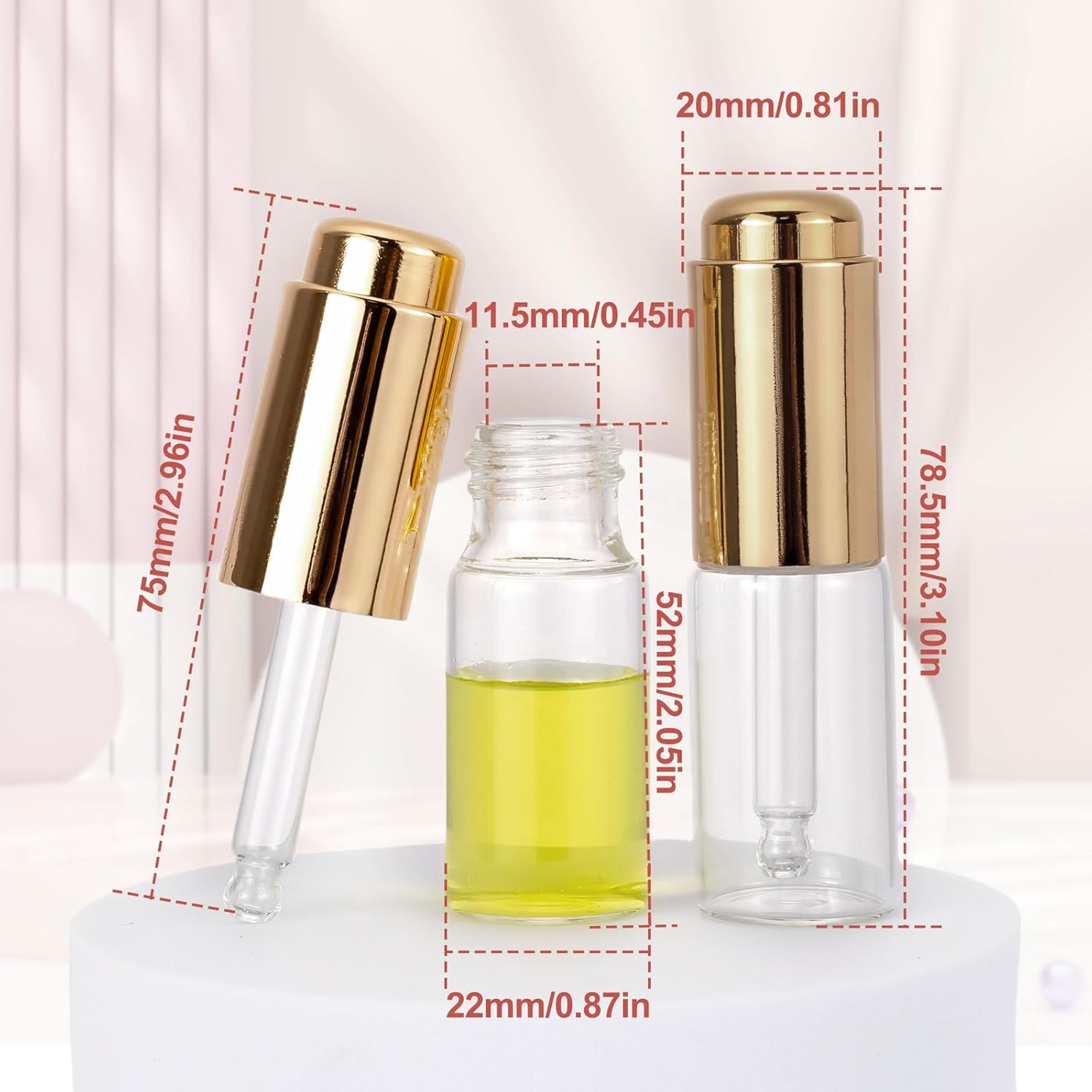 Ellbest 8Pcs 10ml Clear Press Dropper Bottles