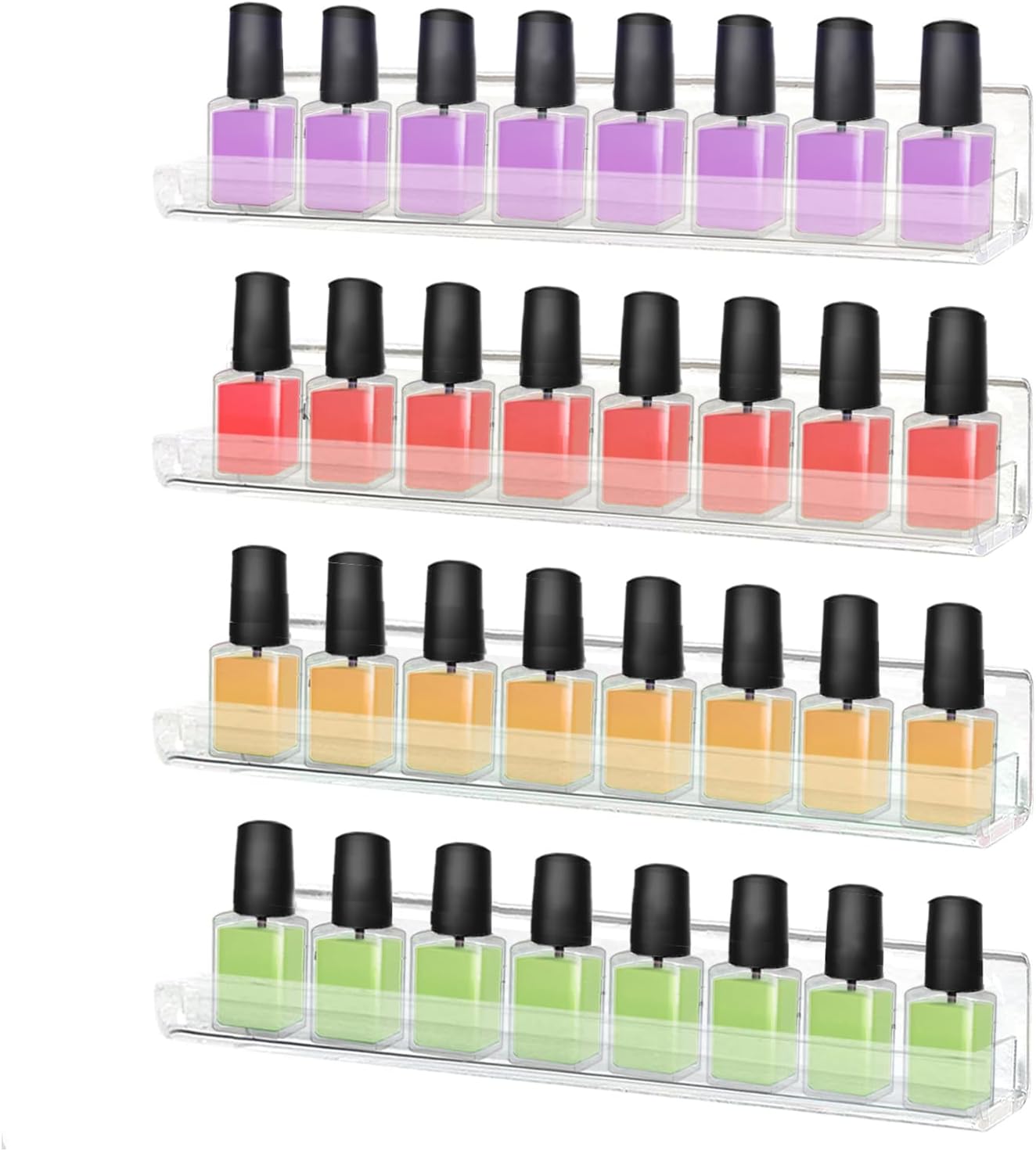 ROYALITA 4-Pack Acrylic Shelves for Nail Polish Organizer