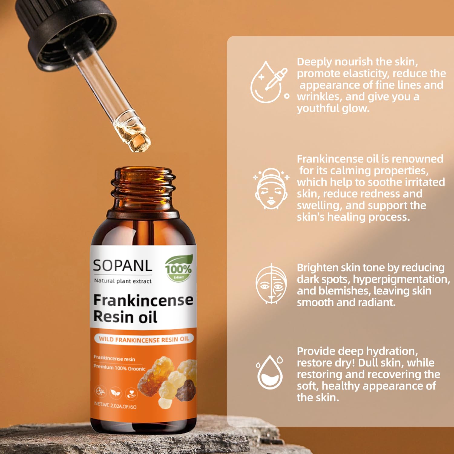 Organic Frankincense Resin Oil for Face 2 Fl Oz