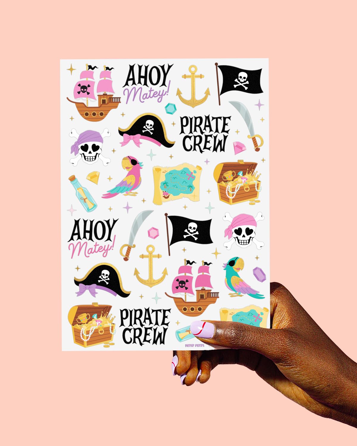 Xo Fetti Pirate Crew Temporary Tattoos 48 Piece Set