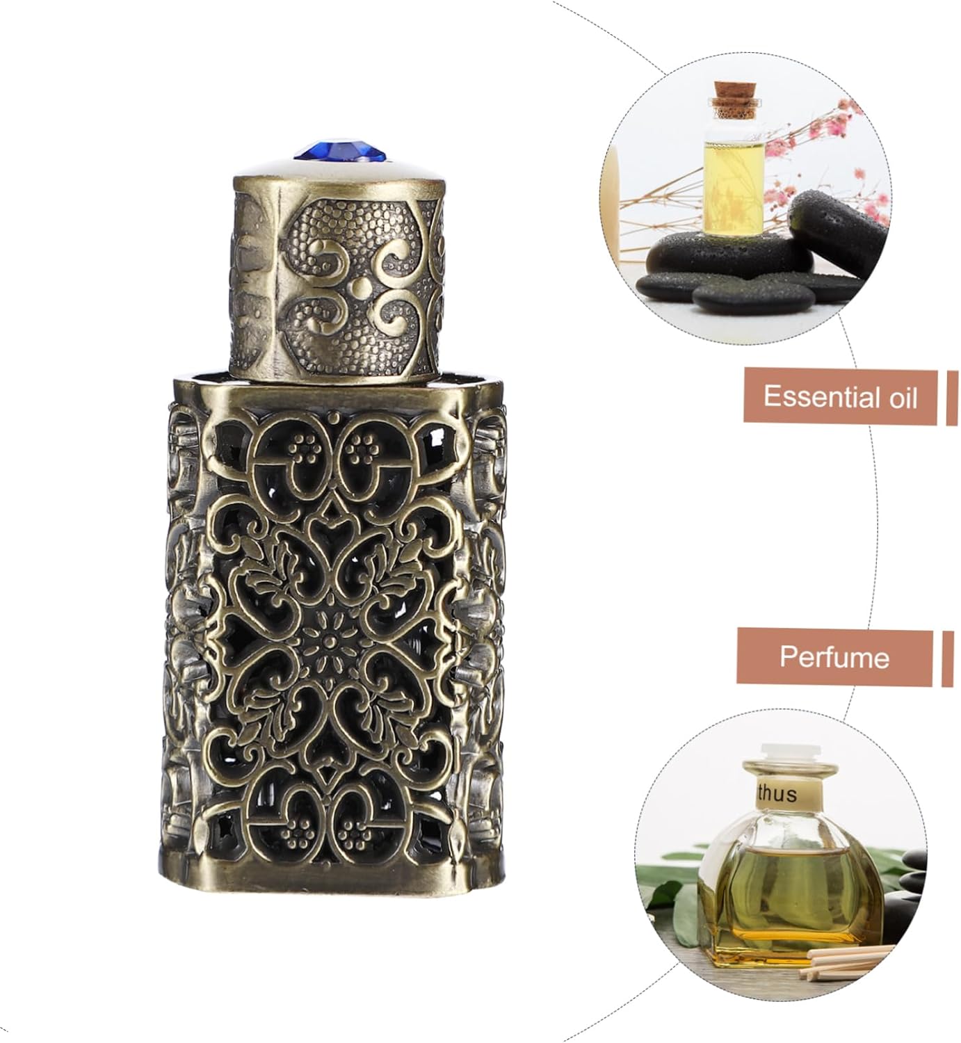 OSALADI Hollow Metal Essential Oil Dropper Bottle 3ML