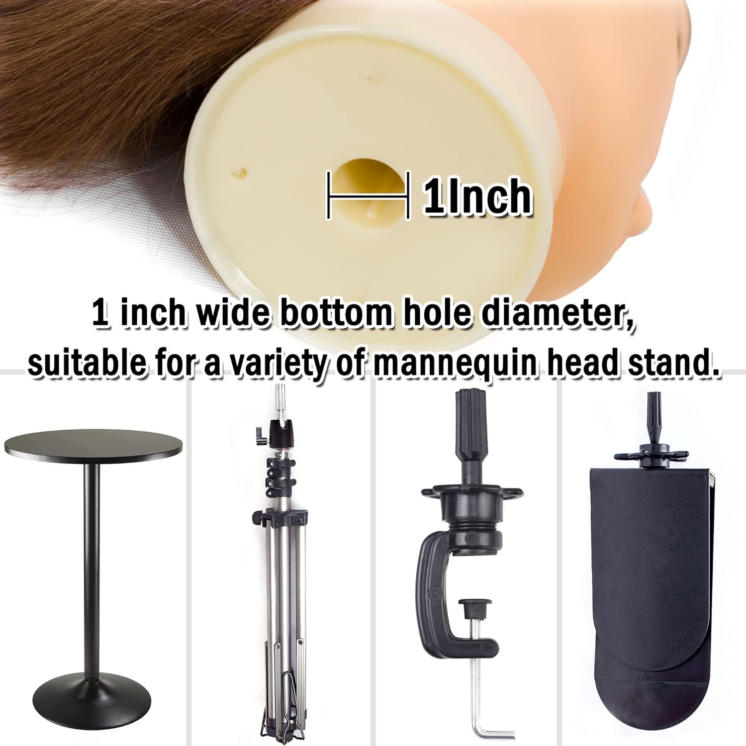 DIRUISI Male Mannequin Head with Human Hair