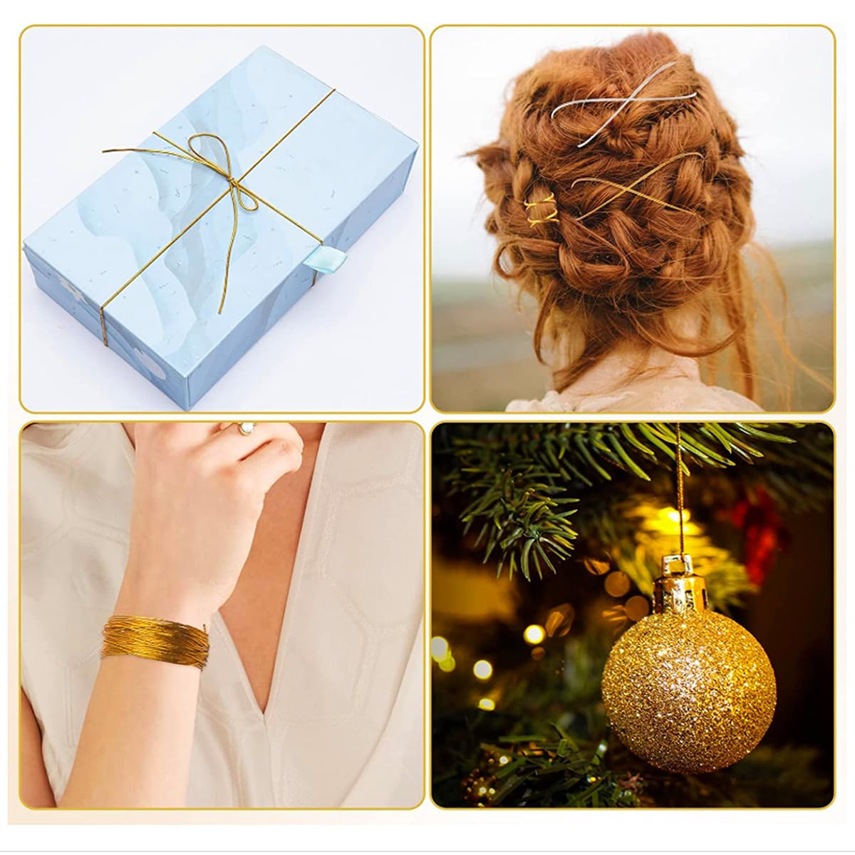 Gold Sliver Dreadlock Braids Hair Accessories 2 Pieces