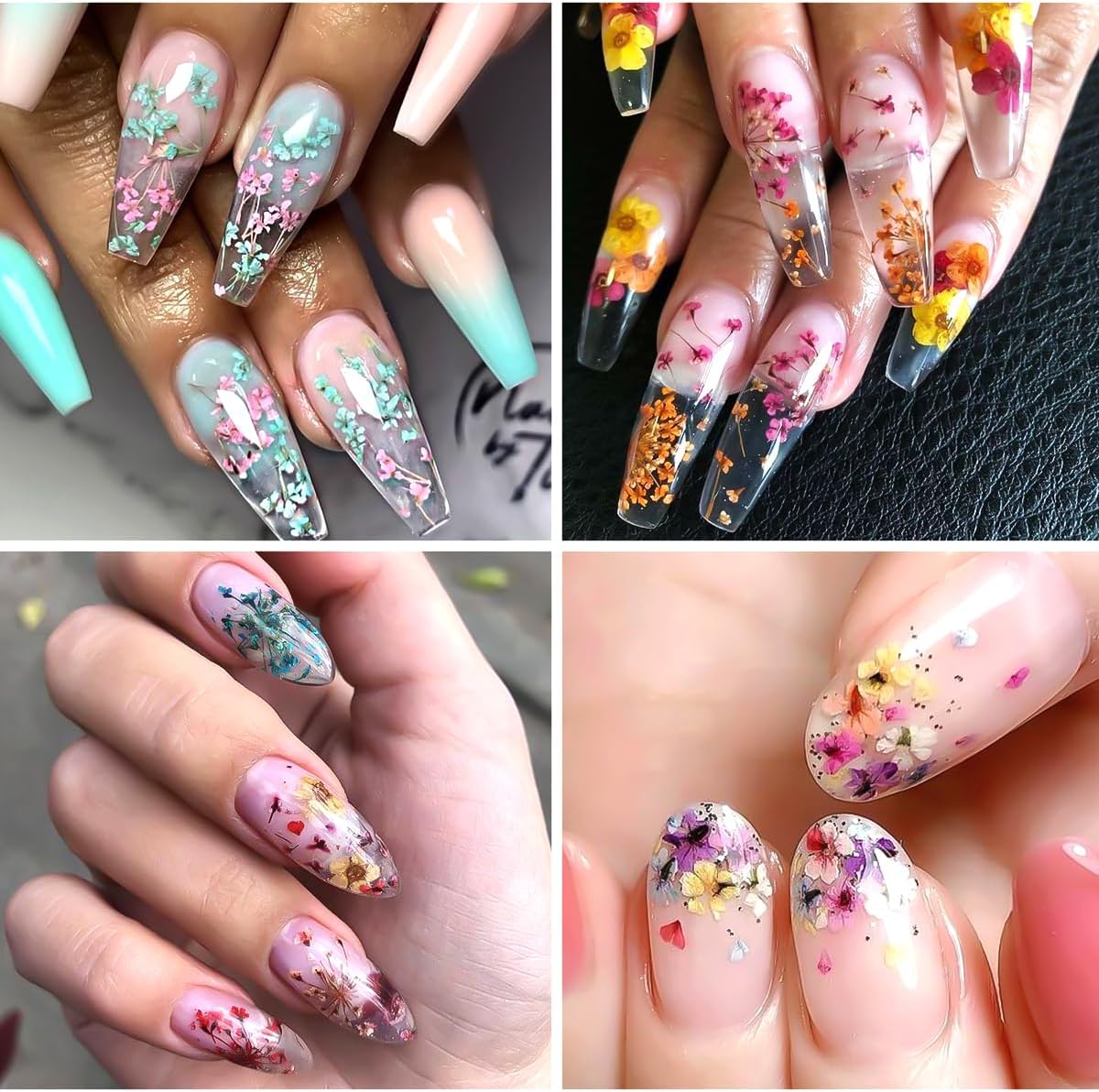 8 Box Dried Flowers Nail Art Decor Kits