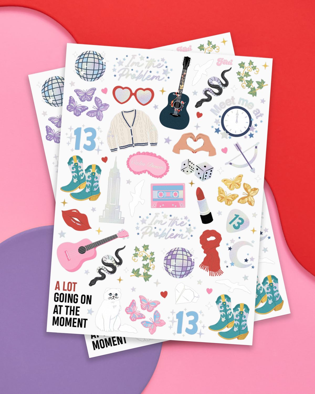 XO Fetti Eras Party Temporary Tattoos 74 Iridescent Styles