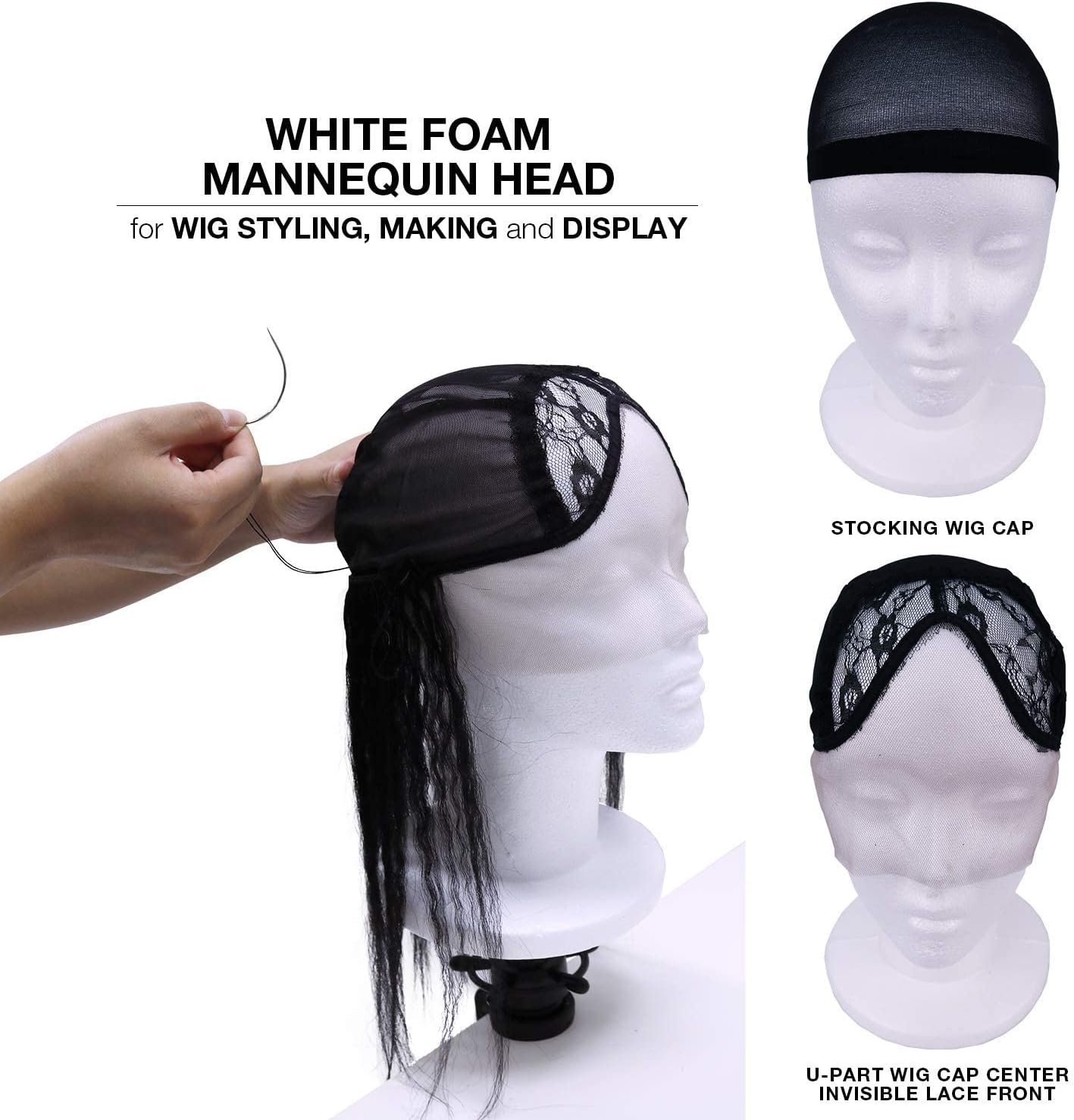 STUDIO LIMITED 114 Inch Styrofoam Mannequin Head 2 Pack