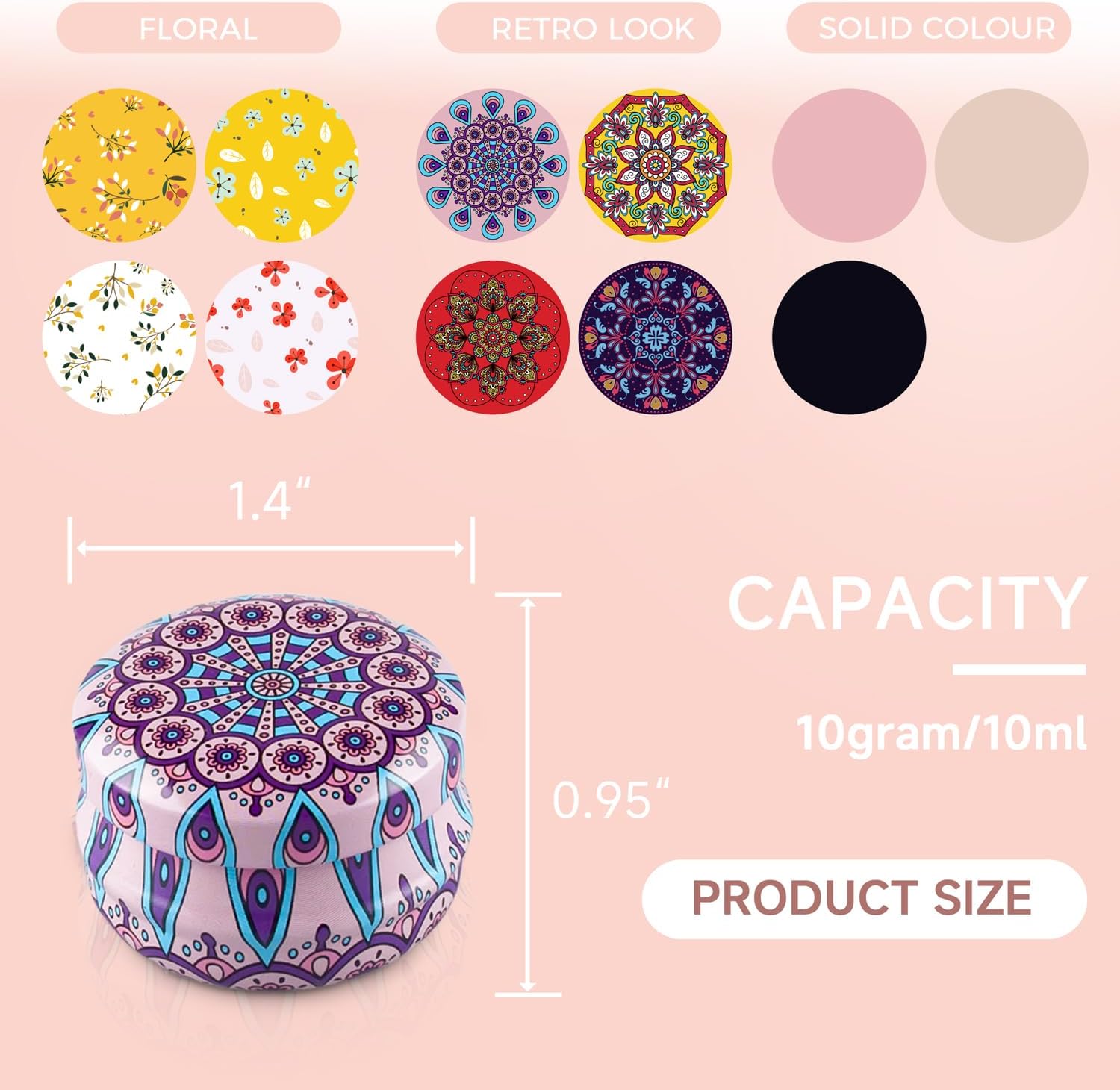 GOLACKY 10Gram Lip Balm Containers 12pcs Round Metal Jars with Lids