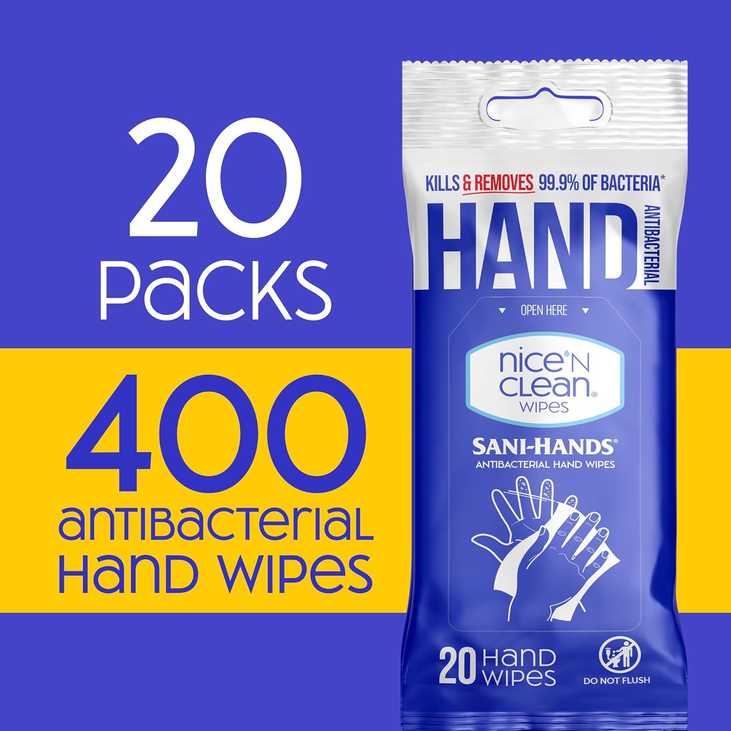 Nice N Clean Sensitive Skin Wet Wipes Aloe Vitamin E Blue 400 Count