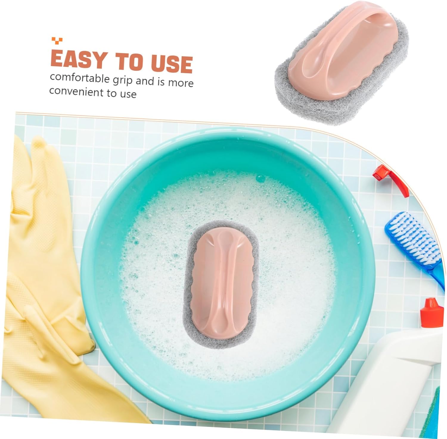 Multi-Purpose Cleaning Brush for Bathroom Tiles and Kitchen Cookware