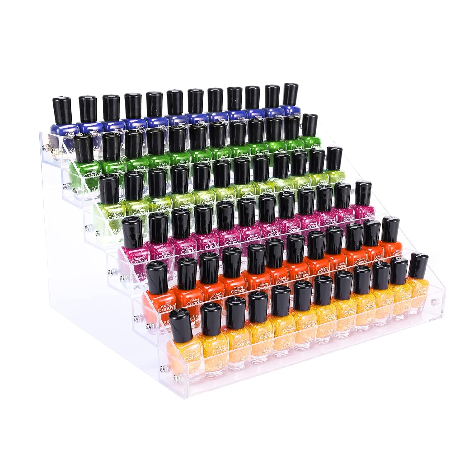 Acrylic Nail Polish Organizer Stand 6 Tier Holds 72 Bottles