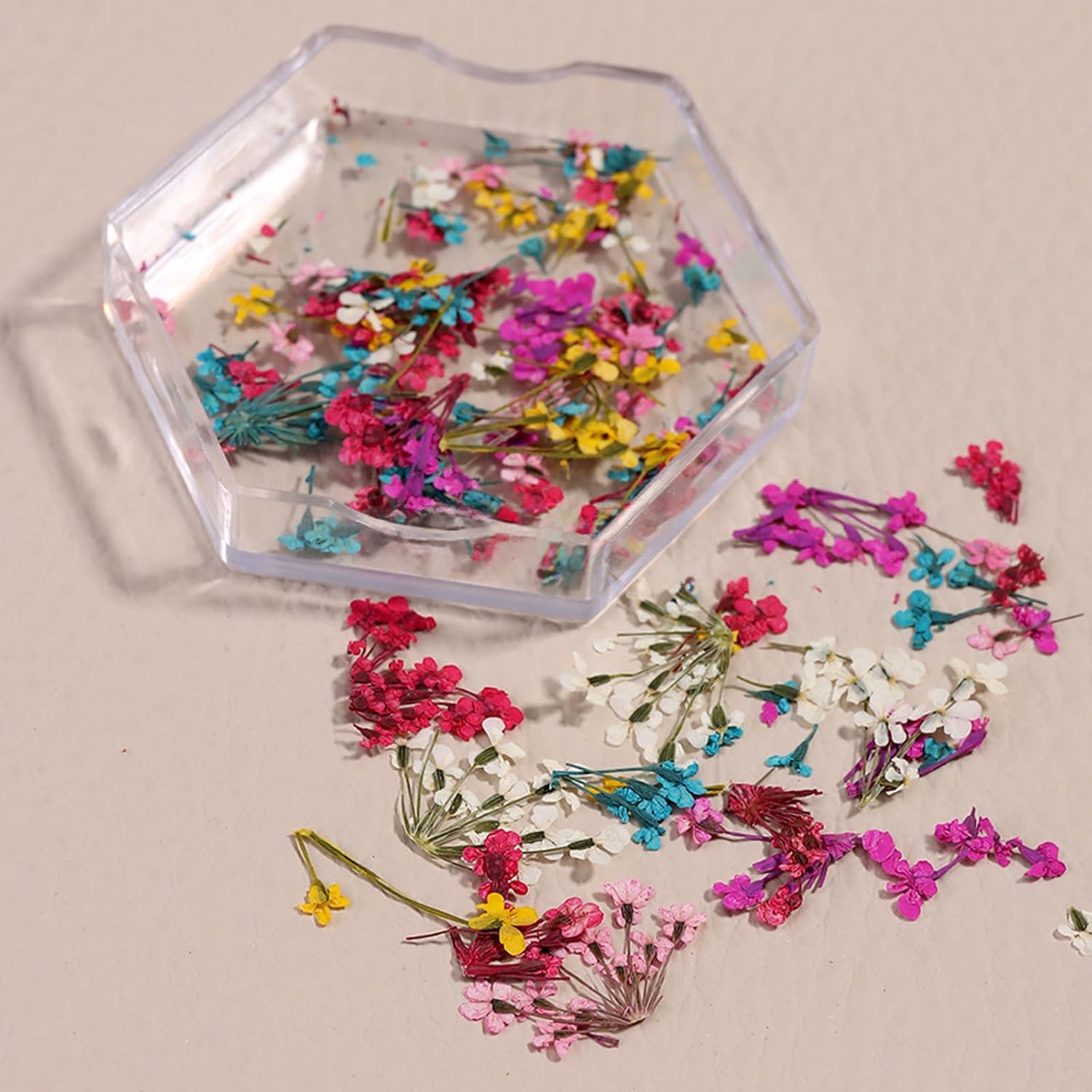 SILPECWEE 4 Boxes 3D Dried Flowers Nail Art Stickers
