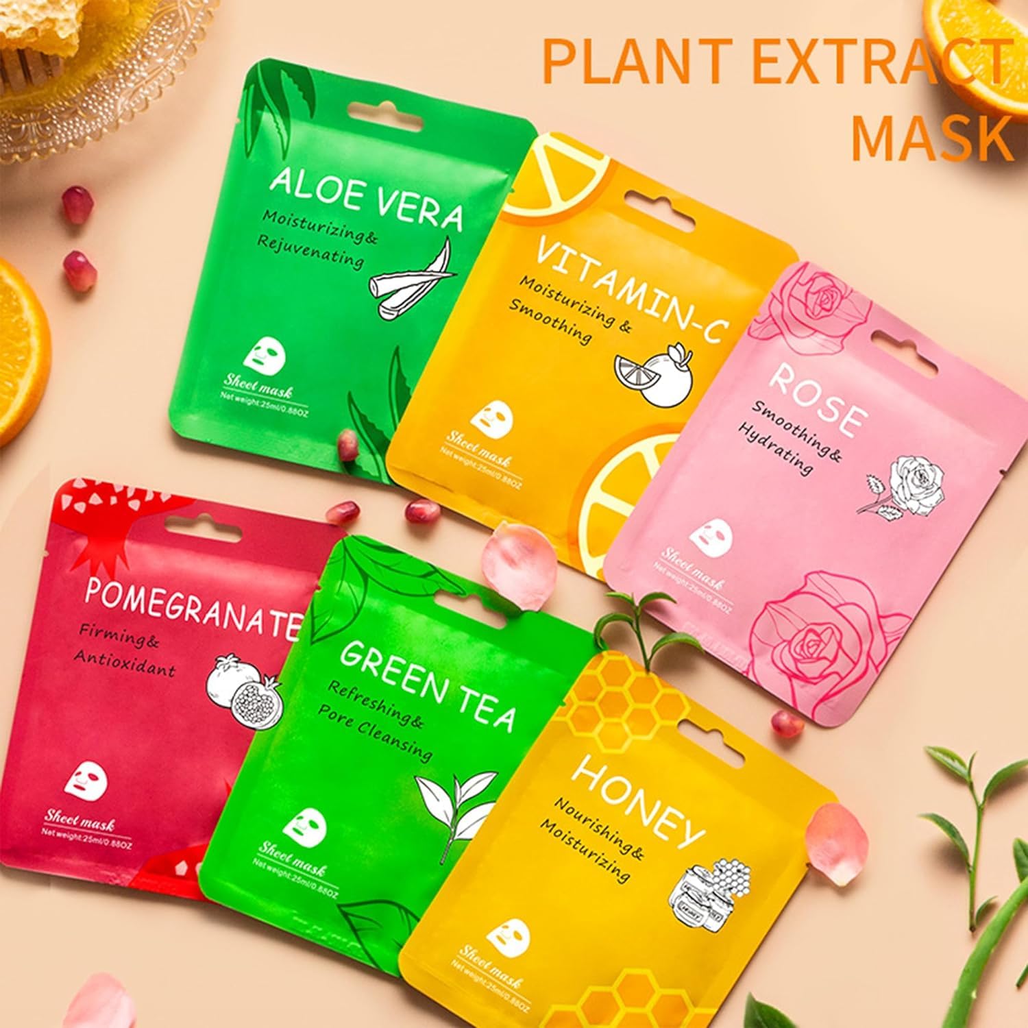 18 Pack Collagen Face Masks for Hydration and Skin Care