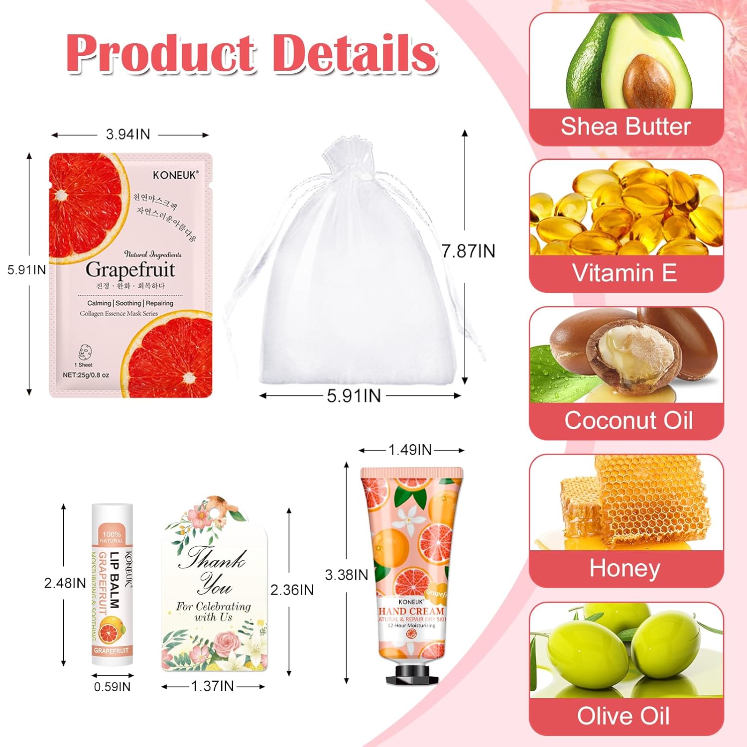 30 Pack Facial Mask Hand Cream Lip Balm Gift Set