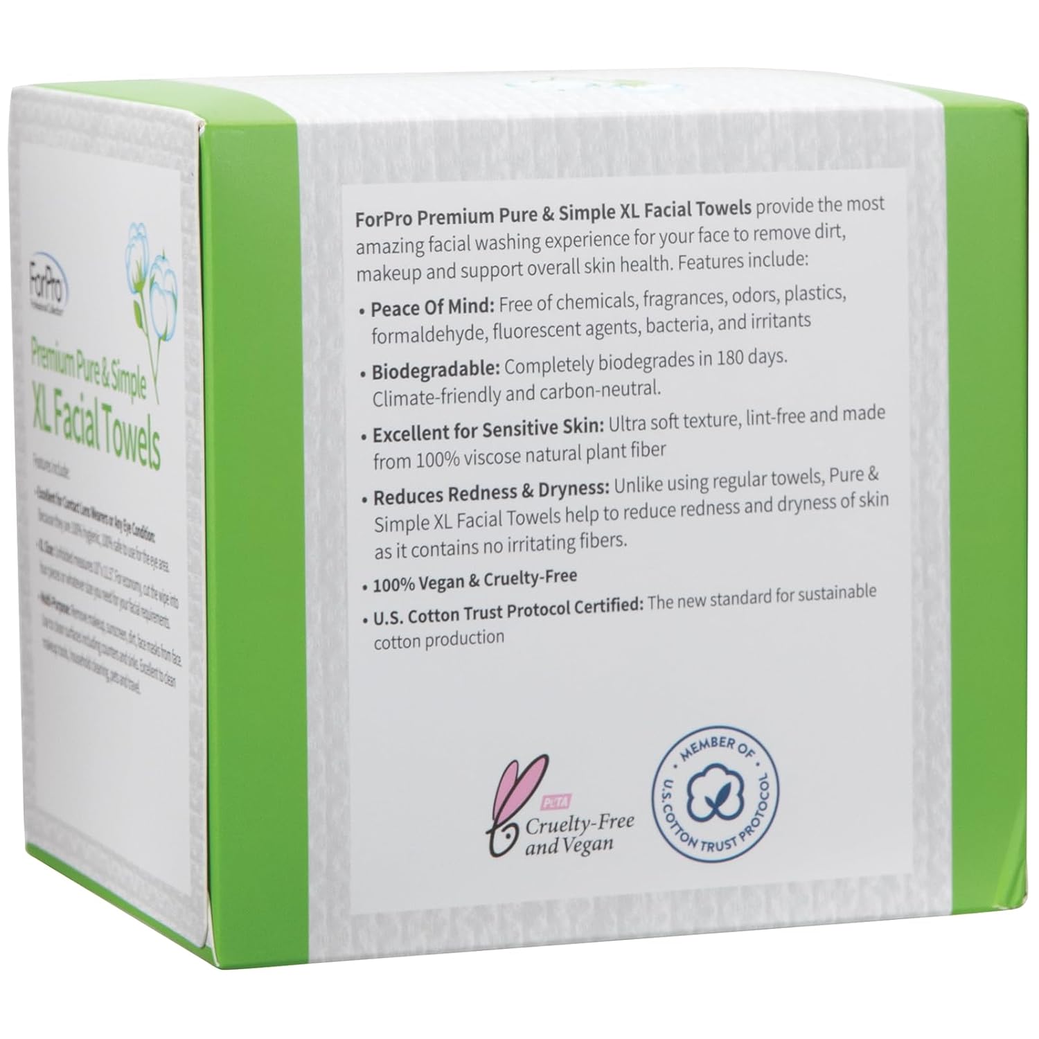 ForPro Premium Pure Simple XL Facial Towels 50 Count