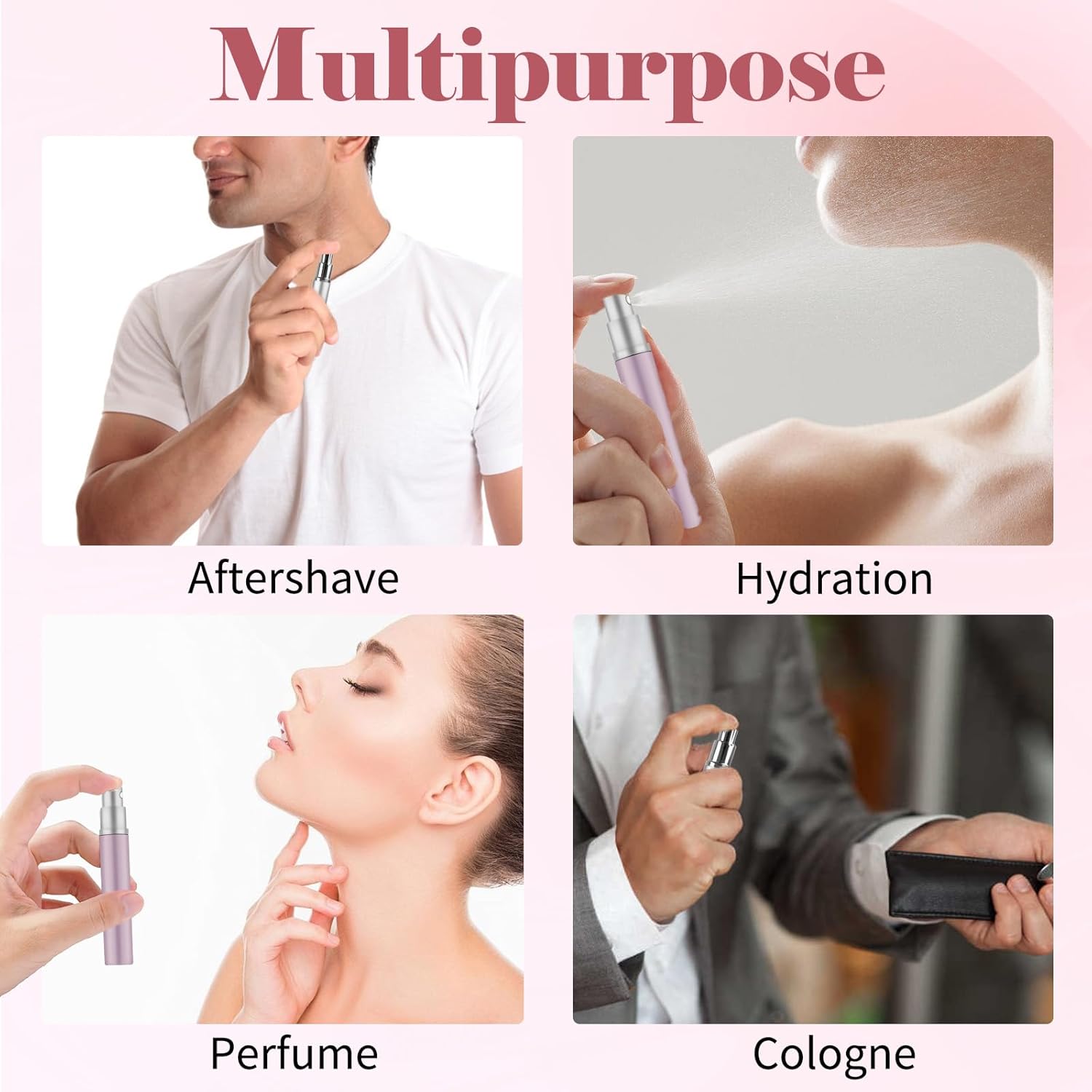 4pcs Mini Perfume Travel Bottles with Clear Window