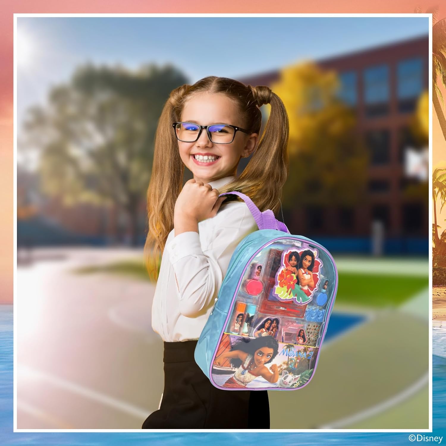 Townley Girl Disney Moana 2 Makeup Filled Backpack Set