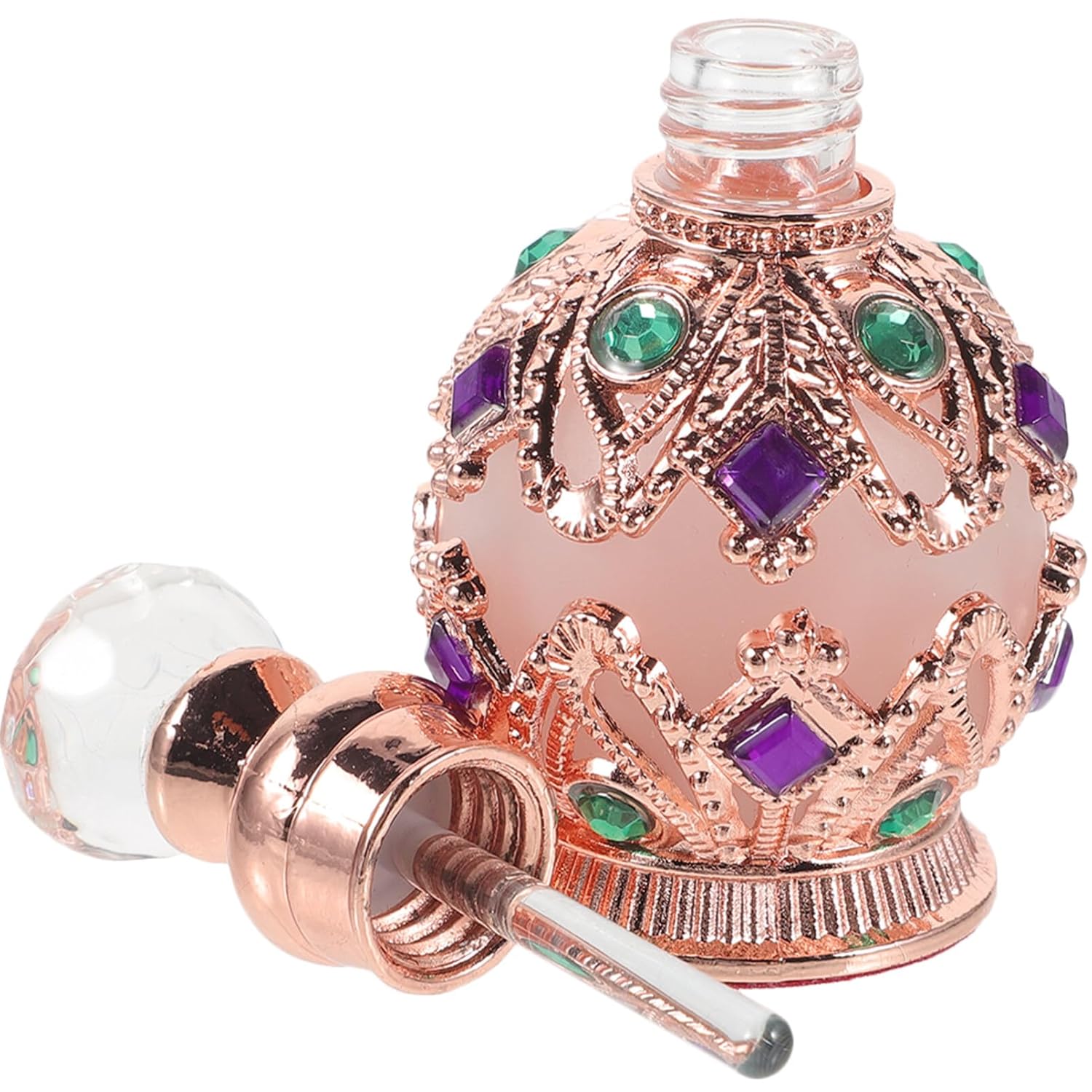 Vintage Rose Gold Glass Perfume Bottle Refillable