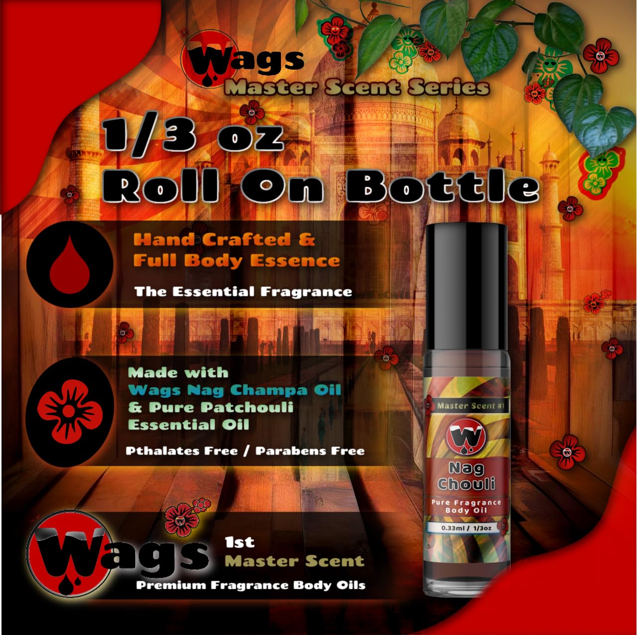 WagsMarket Nag Champa Patchouli Perfume Oil