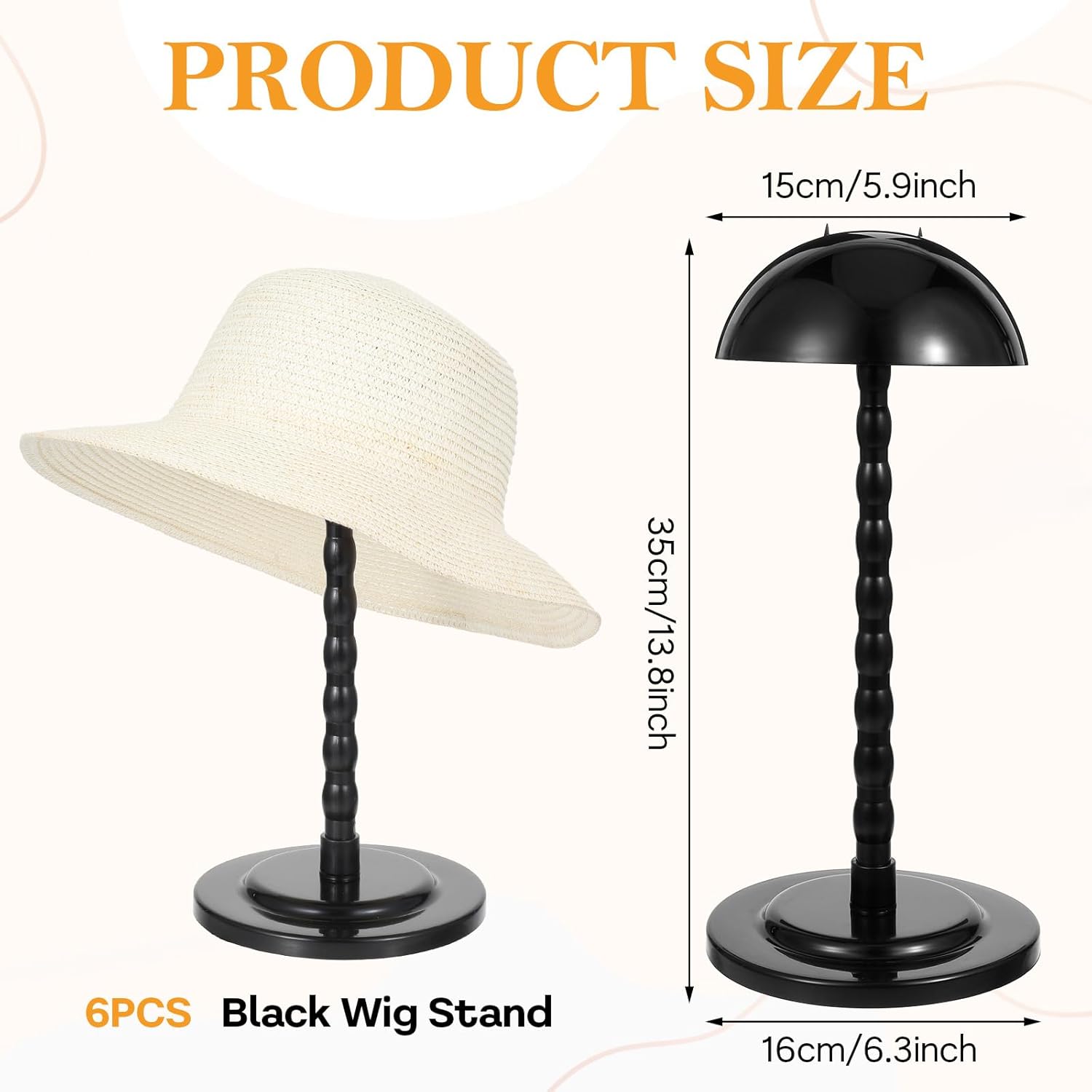 6 Pieces Wig Holder Stand for Styling and Display