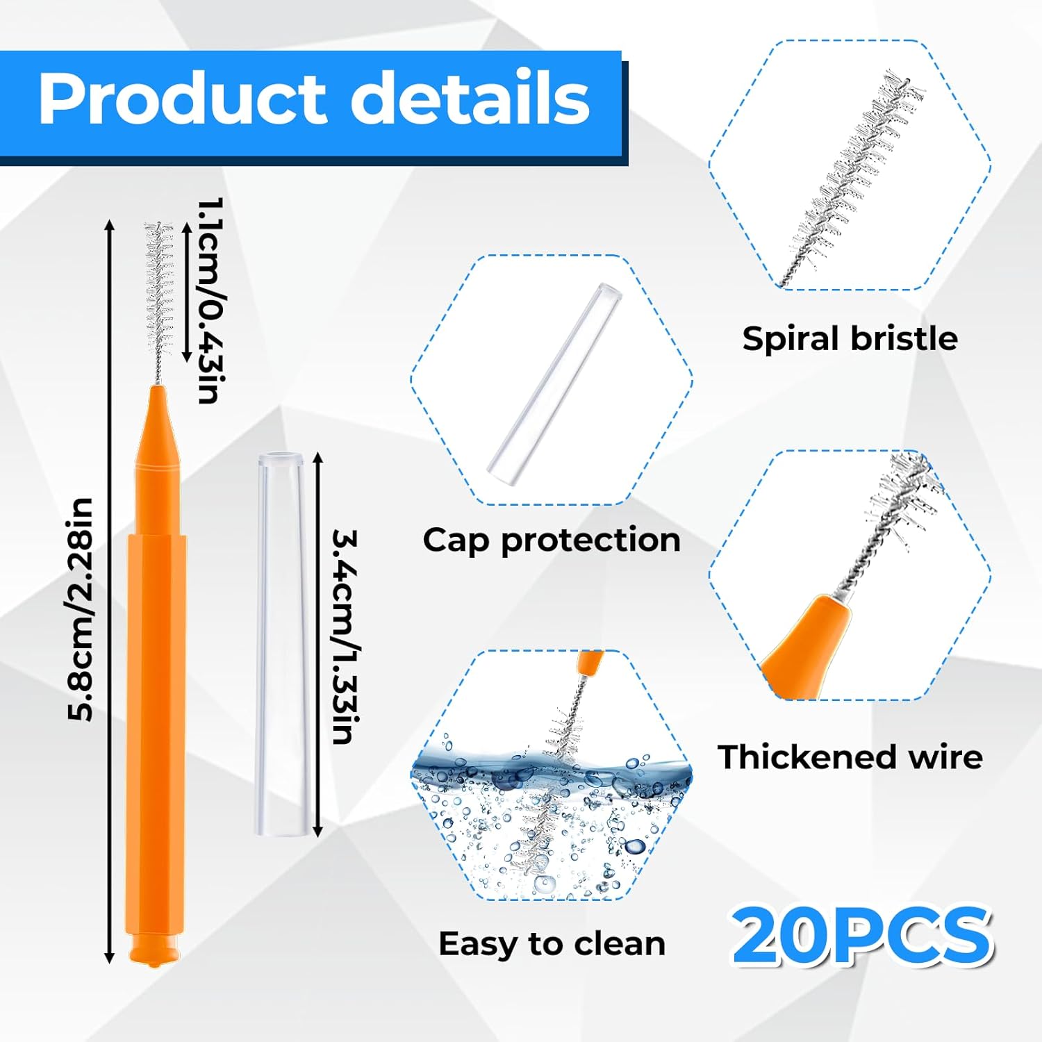 20PCS Shower Head Cleaning Brush Anti-Clogging Nozzle Tool