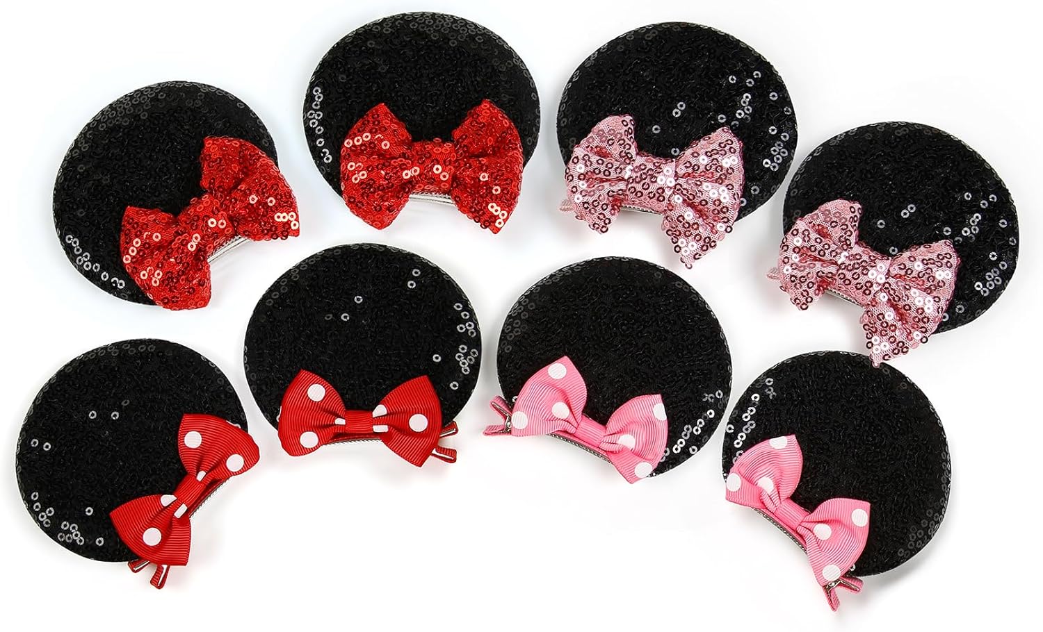 Tobeffect Mouse Ears Hair Clips Pack Cute Bow Accessories for Women