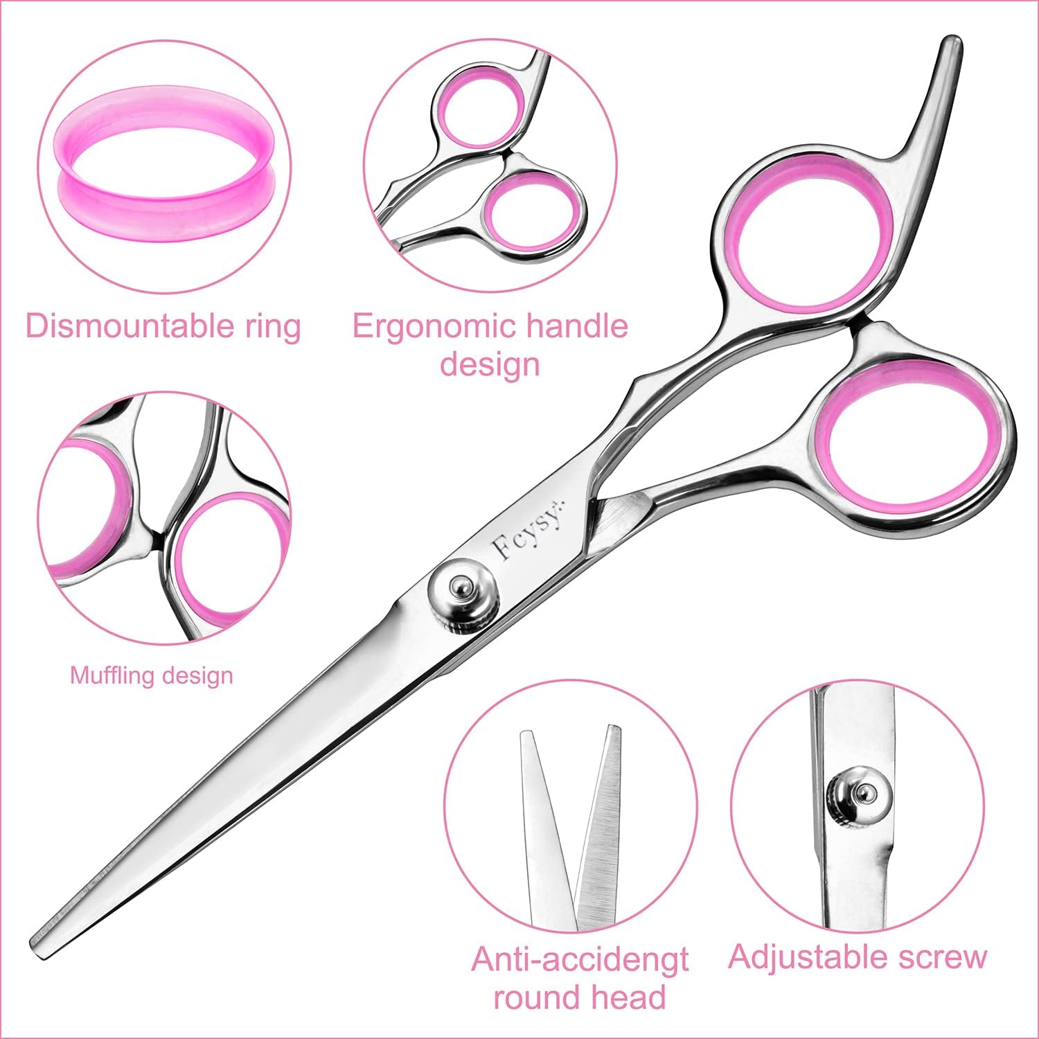 Fcysy 6 Inch Professional Barber Shears Set