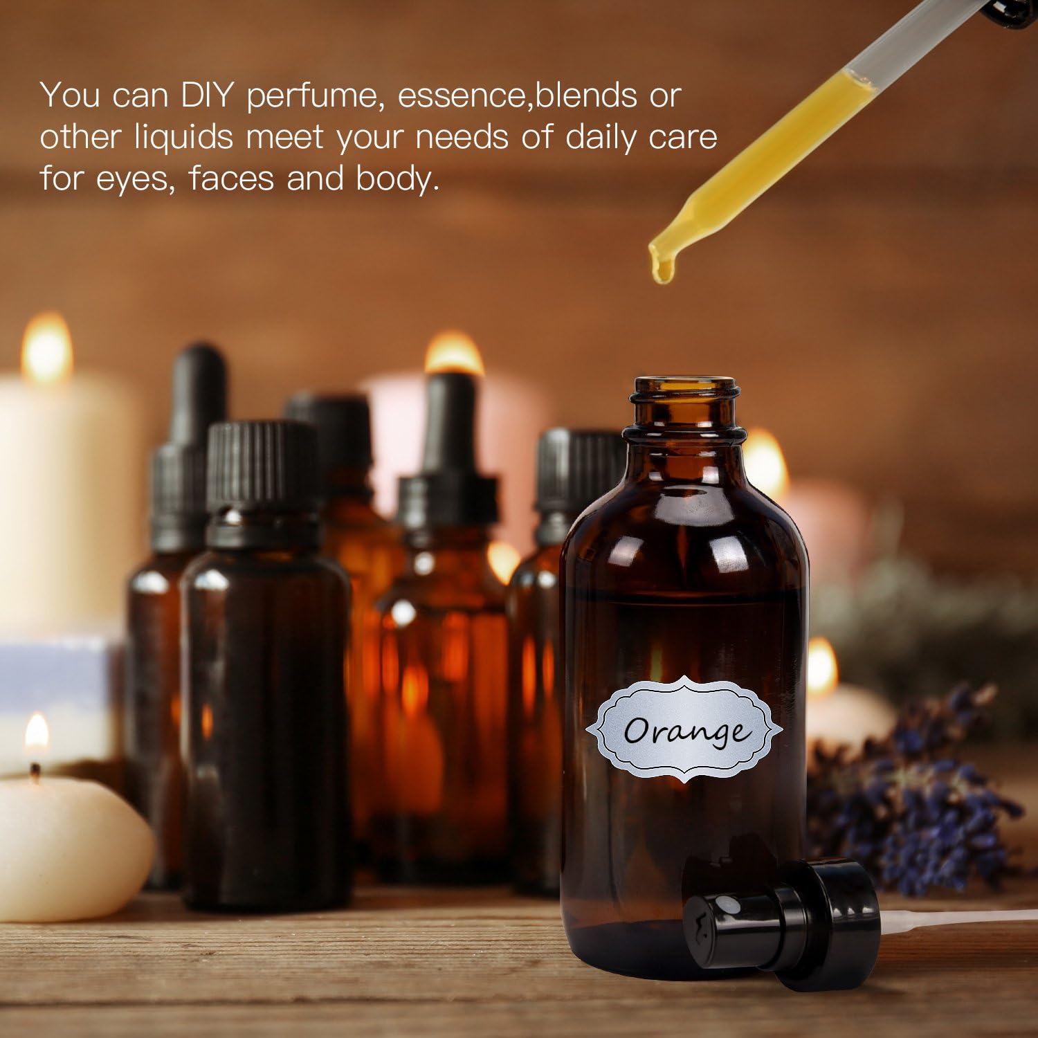 ULG Amber Glass Spray Bottles 4oz 16 Piece Set