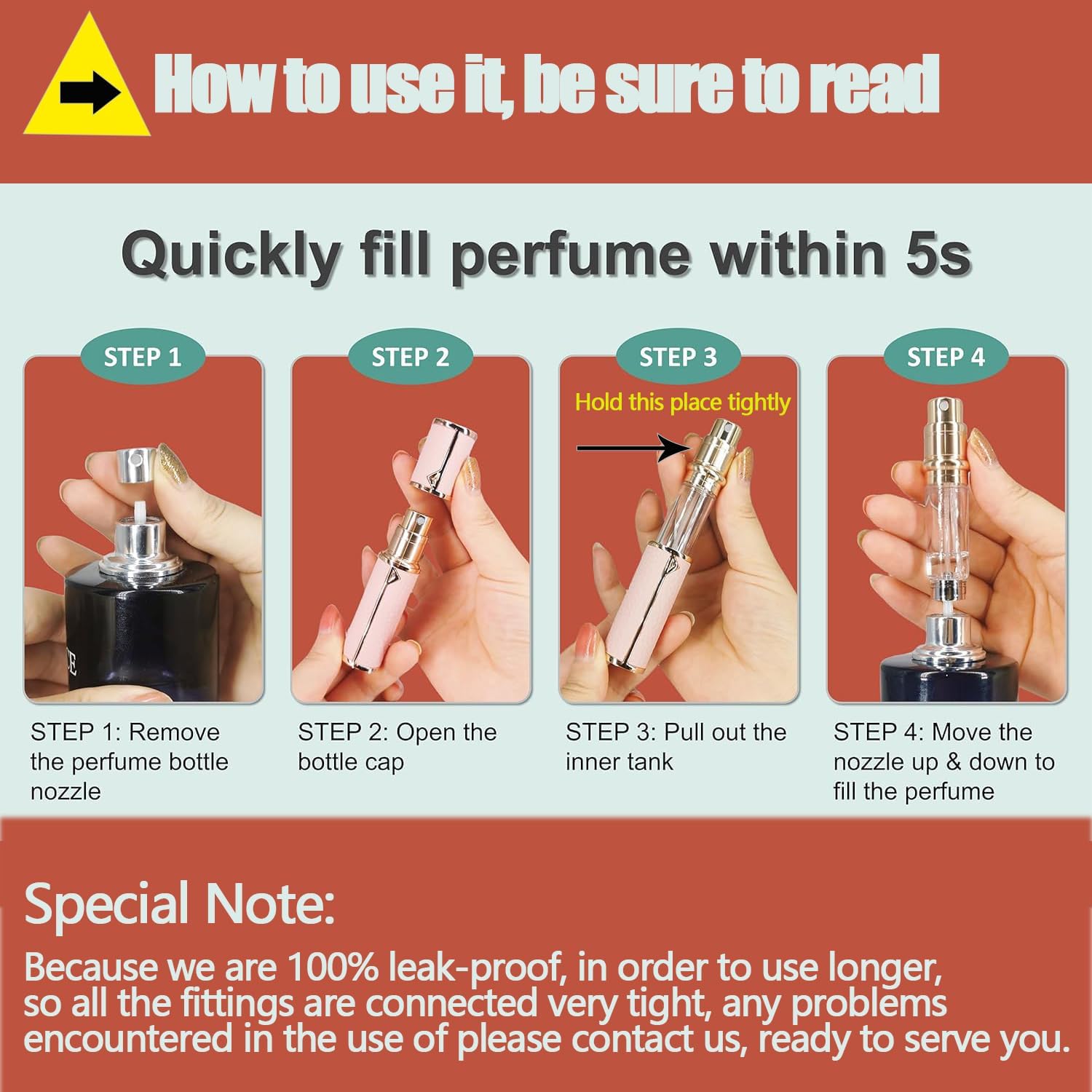 Travel Perfume Bottle Refillable 5ml Golden