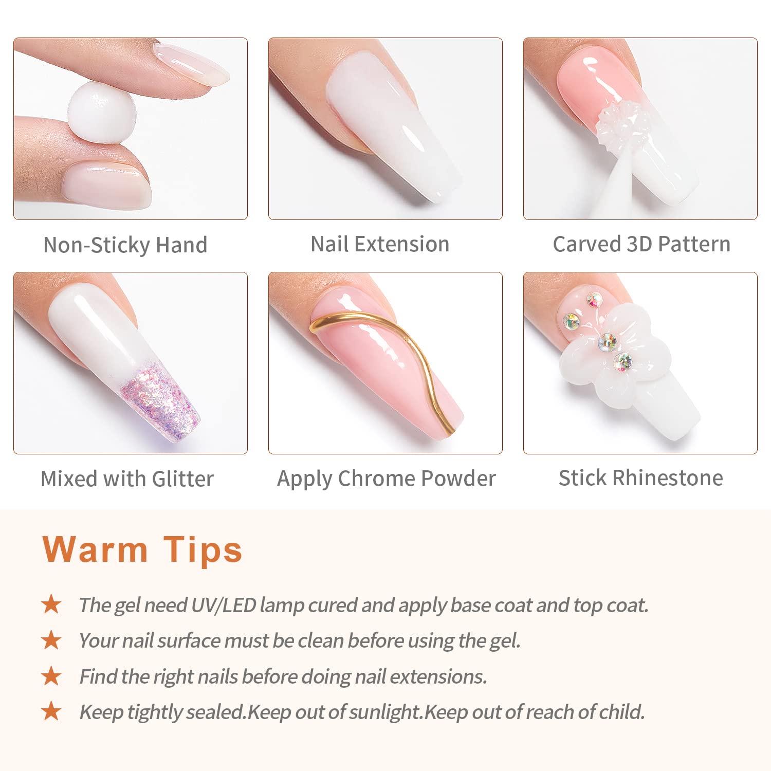 RARJSM Solid Builder Nail Gel 15g for Extensions and Art