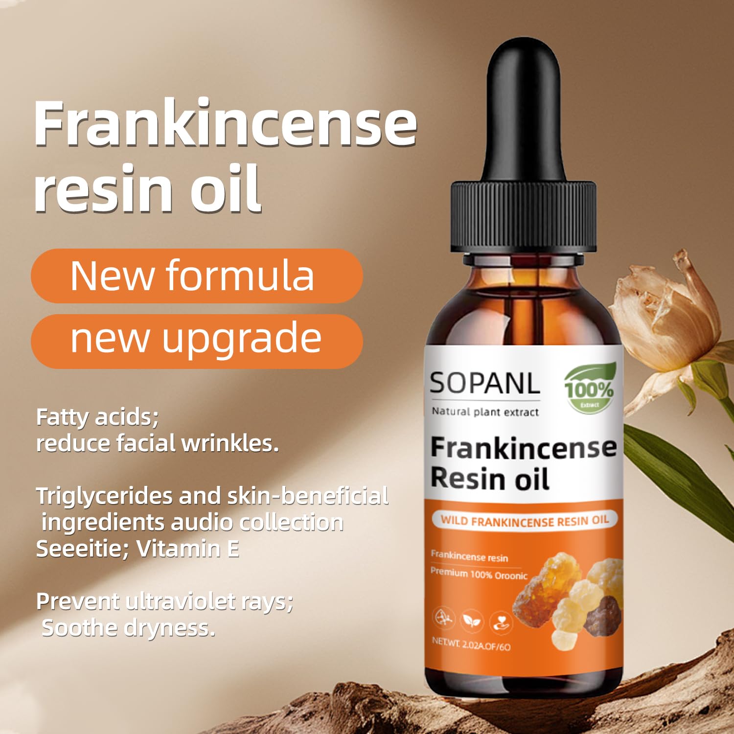 Organic Frankincense Resin Oil for Face 2 Fl Oz