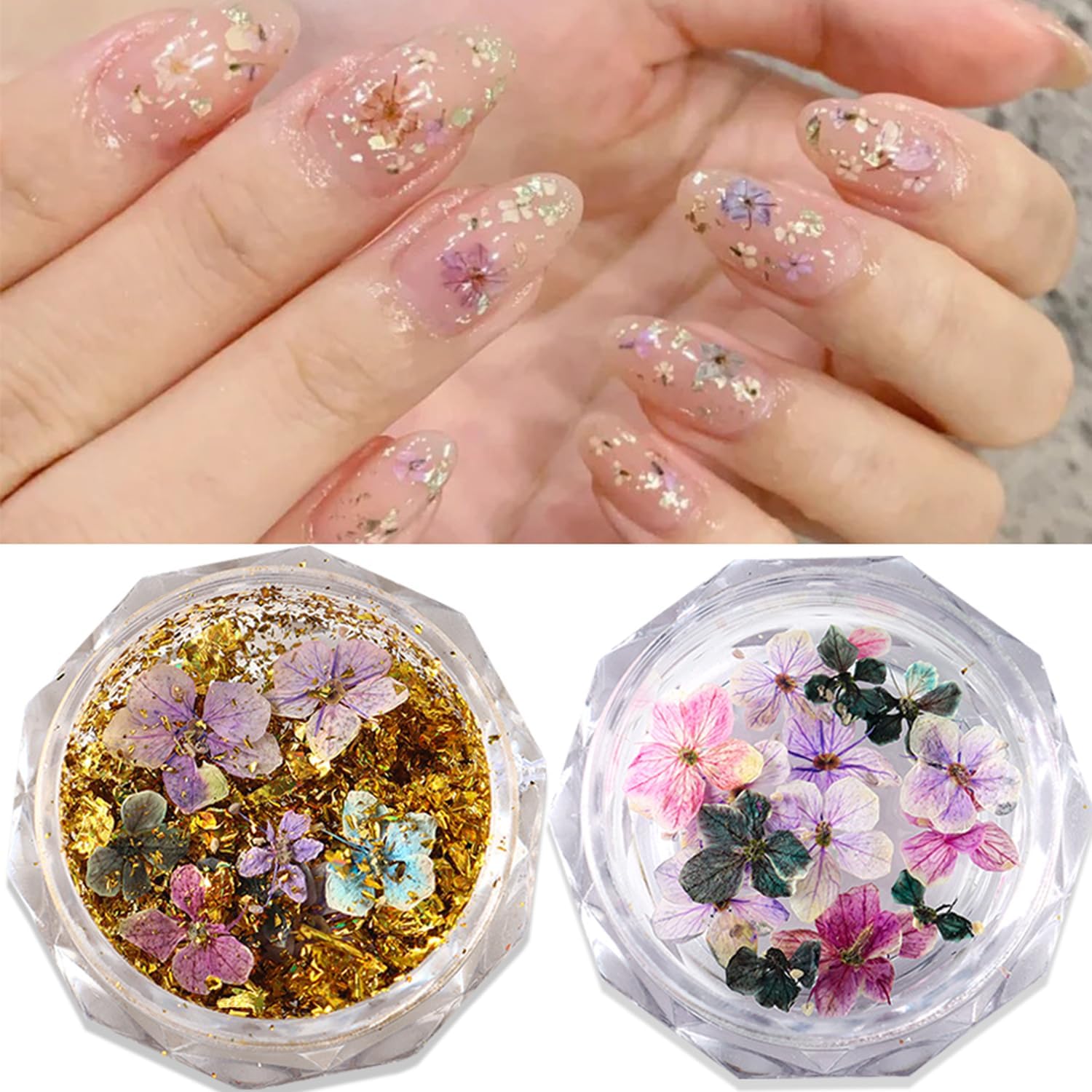 Dried Flower Nail Art Sticker - 3D Resin DIY Decor