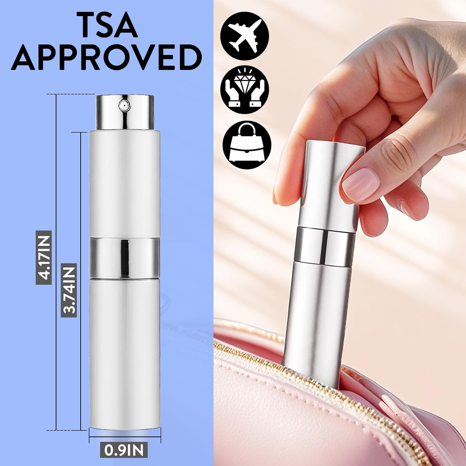 6 Pack 8ML Empty Perfume Atomizer for Refill Portable Spray Bottle