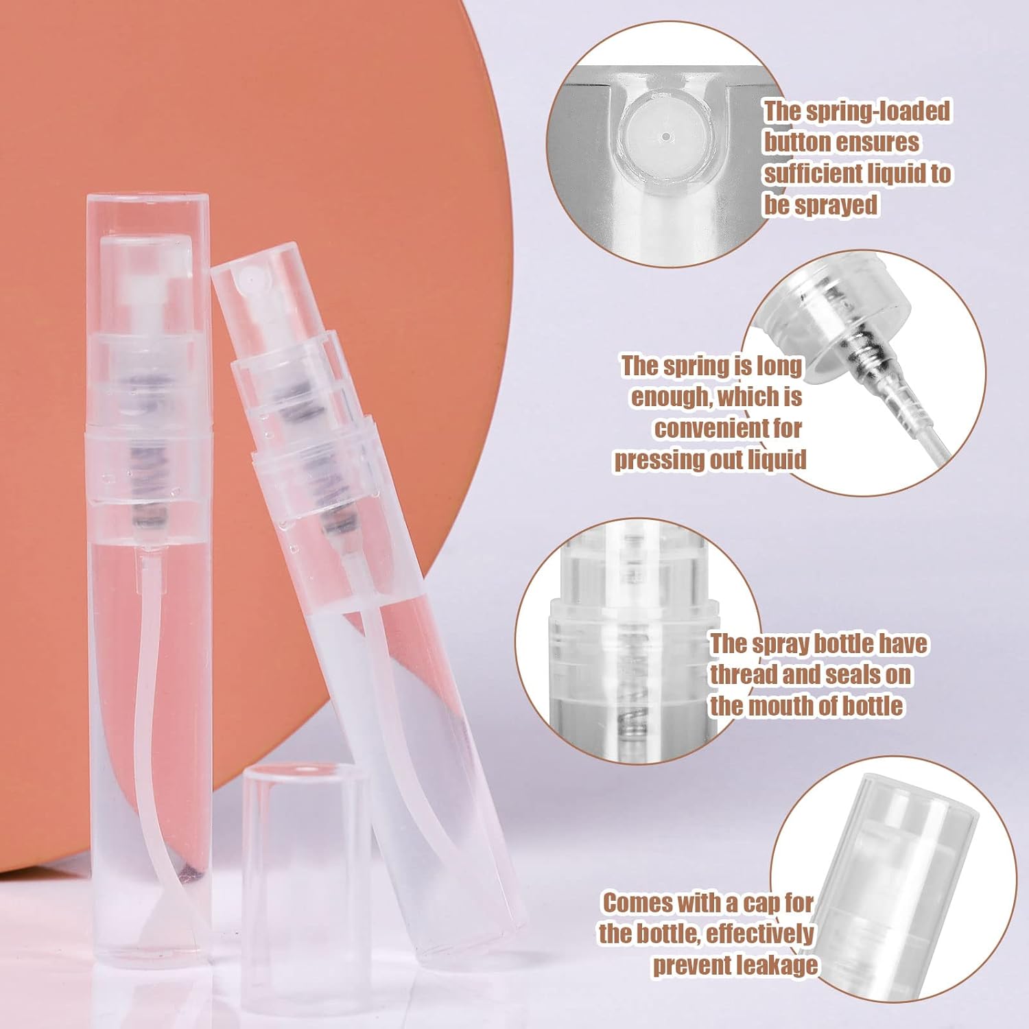 Fandamei 60PCS 5ml Mini Spray Bottles Empty