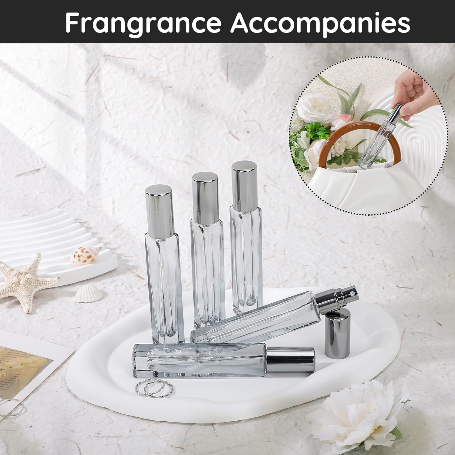 Segbeauty 10pc Mini Glass Spray Bottles 10ml Refillable