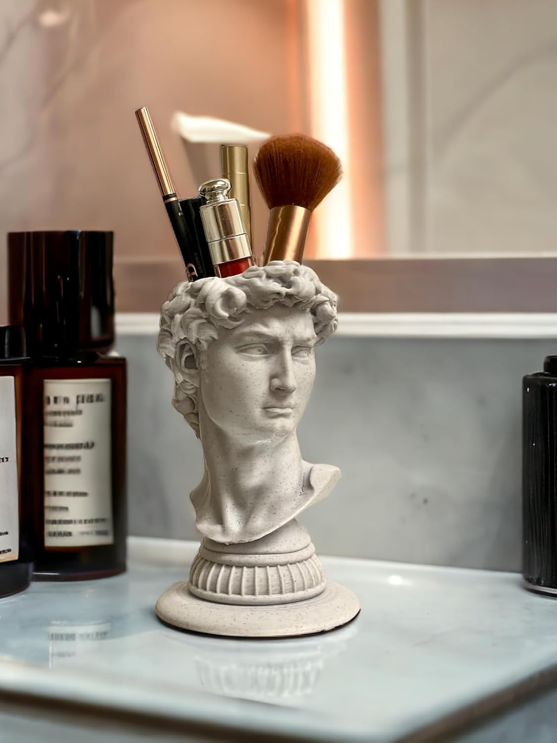 David Head Bust Statue Makeup Organizer