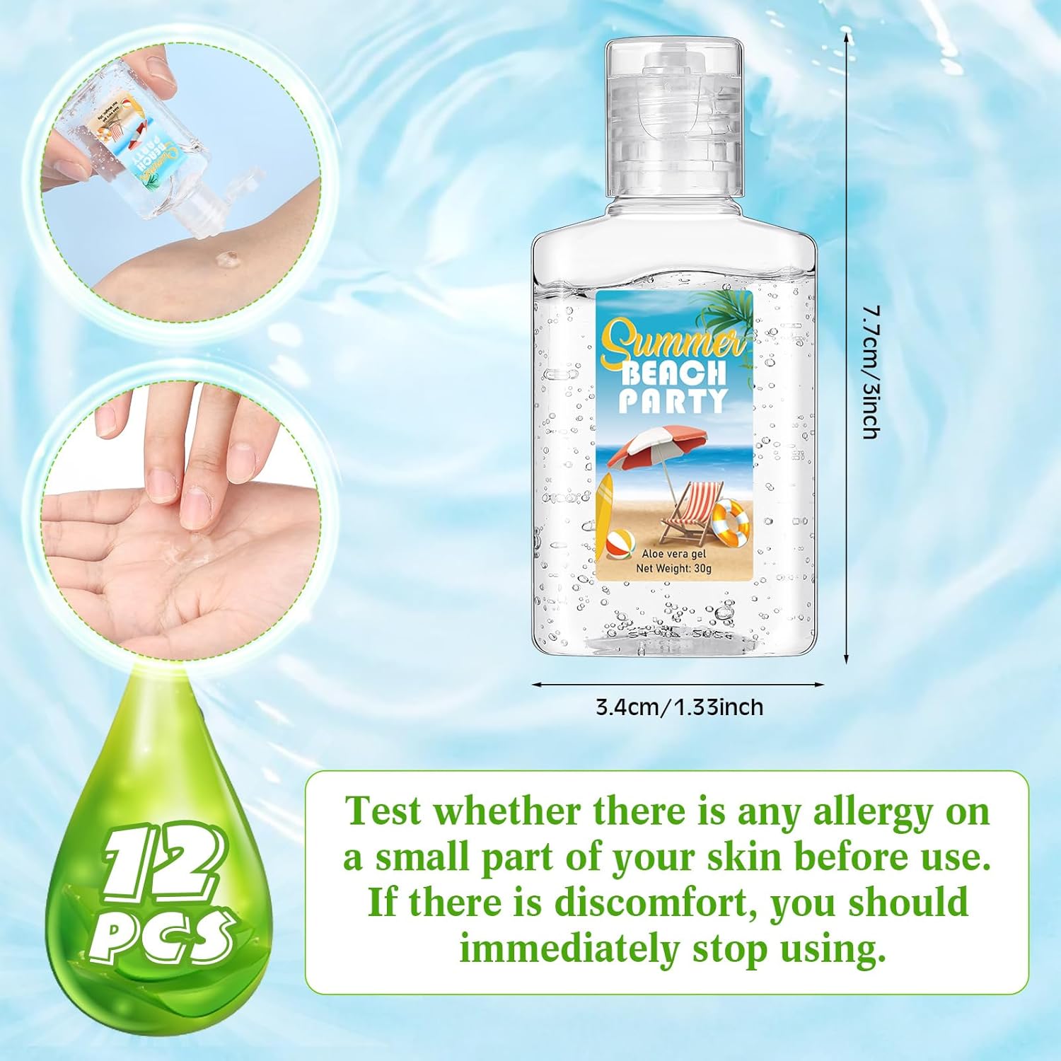 12 Pcs Mini Aloe Vera Gel Set for Travel Gifts