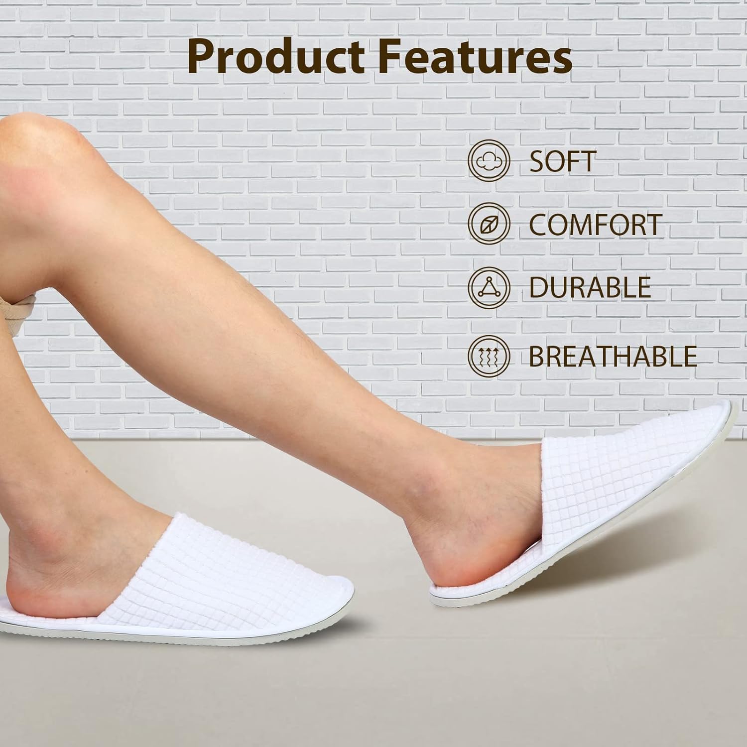 Anmerl 10 Pairs Spa Slippers for Men Women Hotel Use