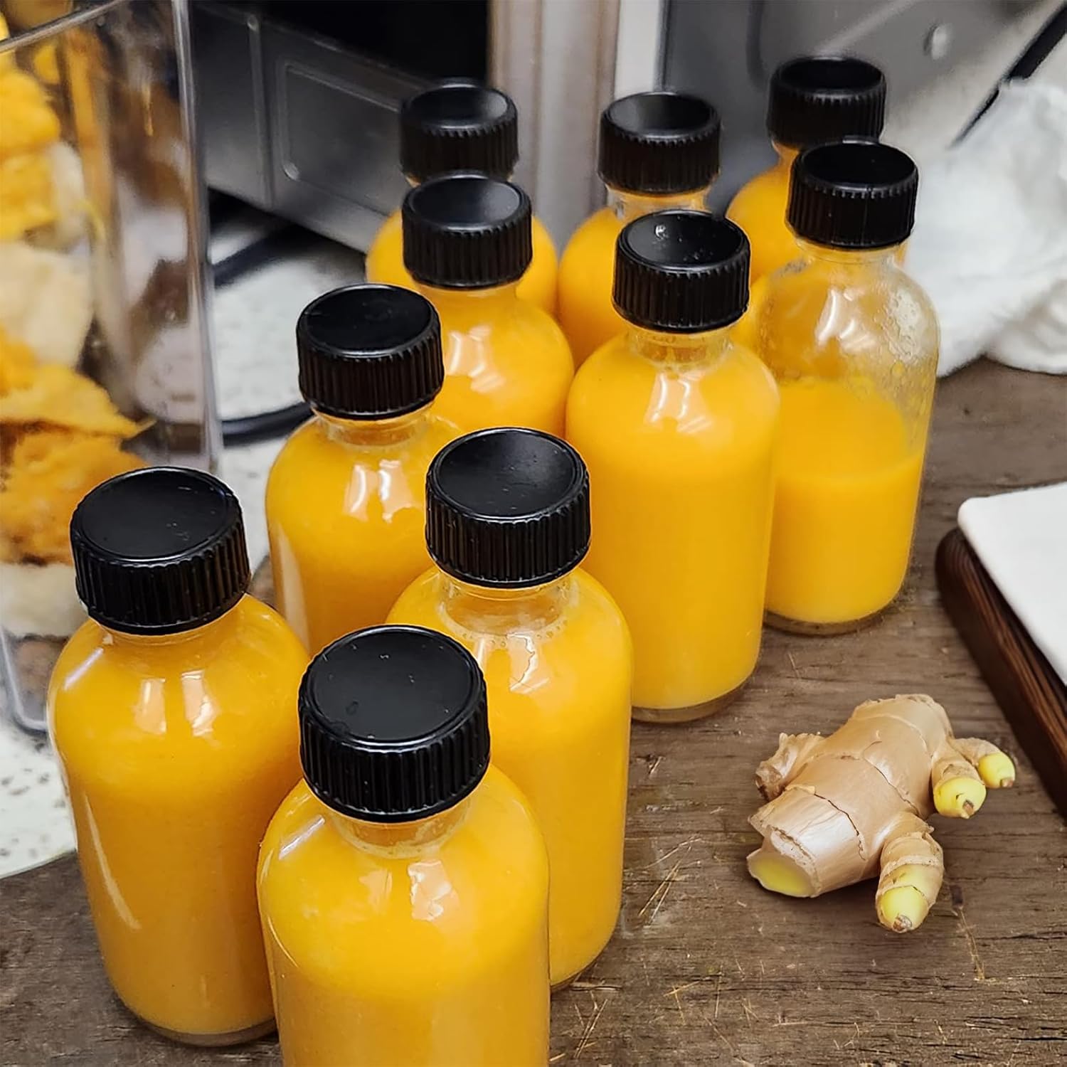 DIDITIME 6 Pack Shot Bottles with Caps and Funnels