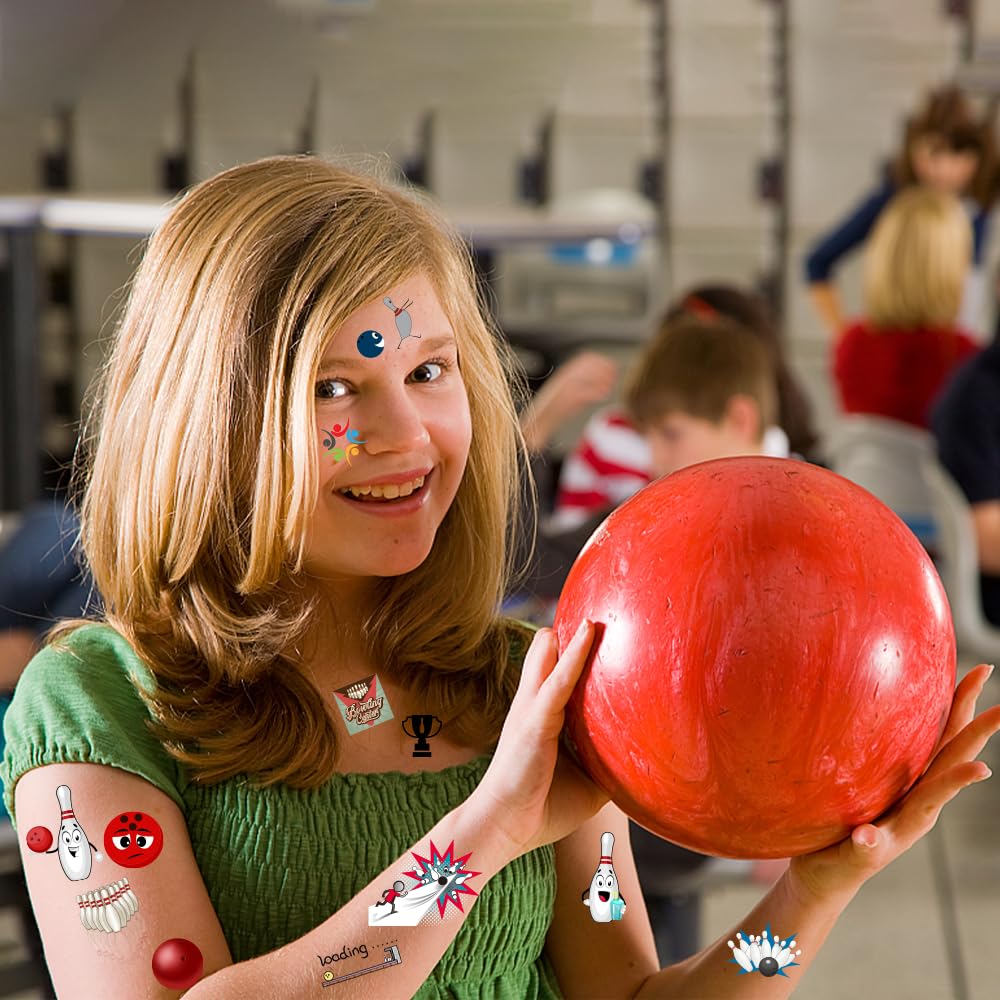 Oringaga 600 PCS Bowling Temporary Tattoos 24 Sheets