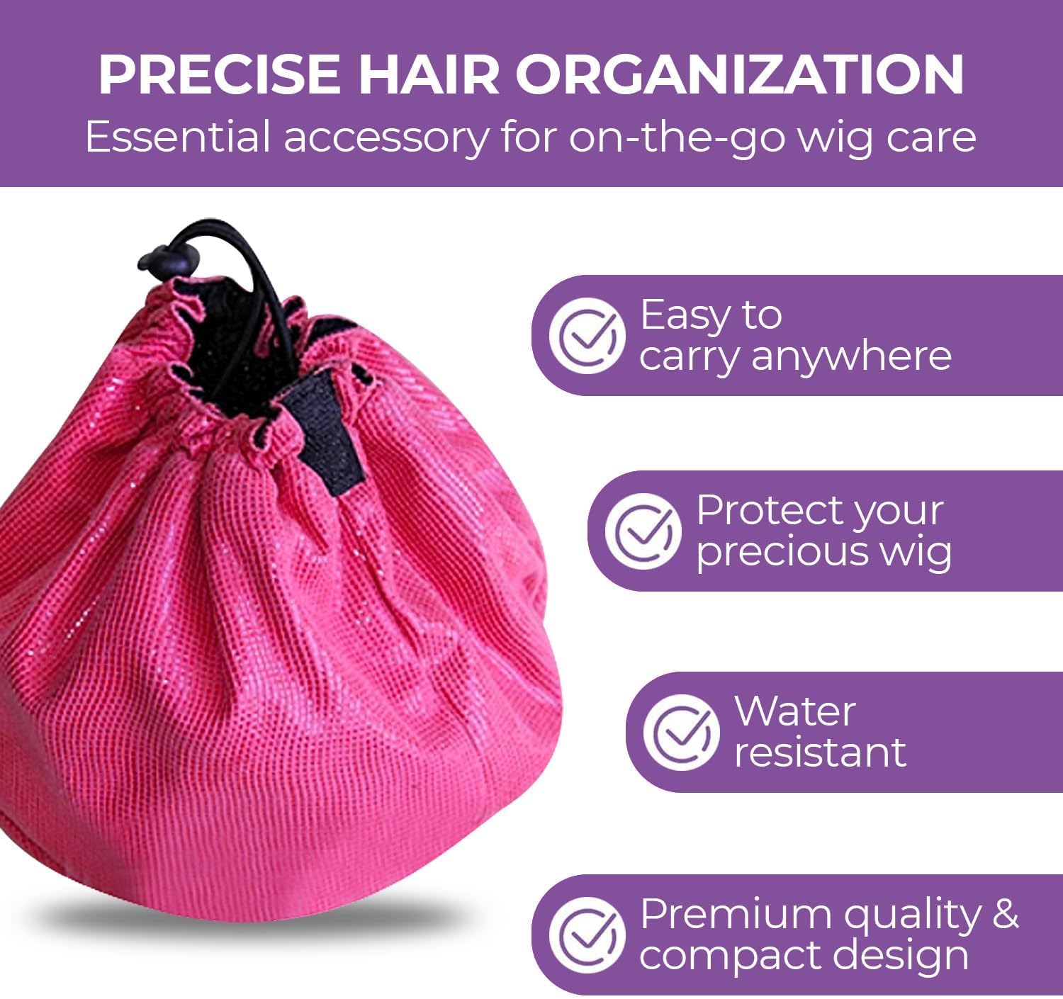 CreatedHair ResQ Mini Wig Bag - Pink