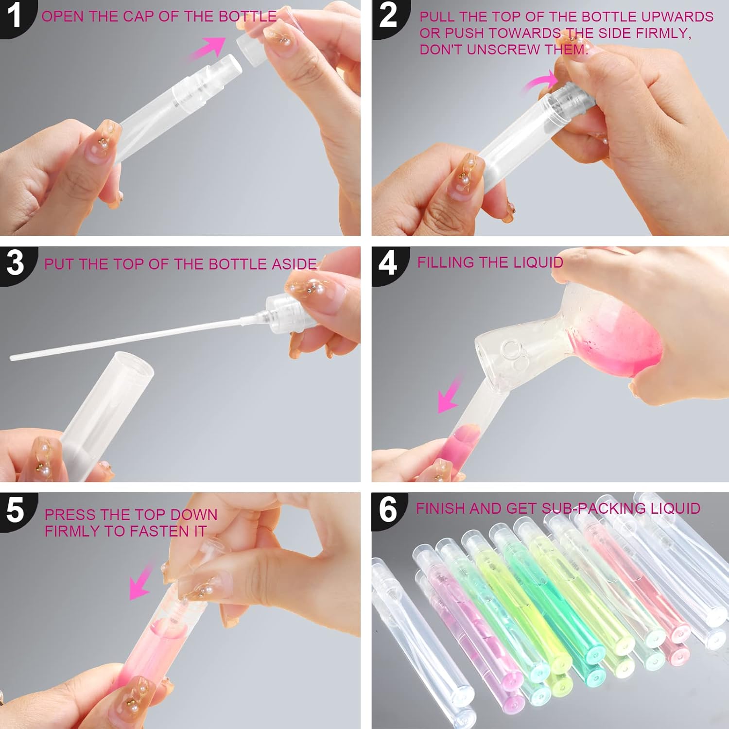 Teenitor Mini Spray Bottles 20-Pack 10ml Empty Refillable