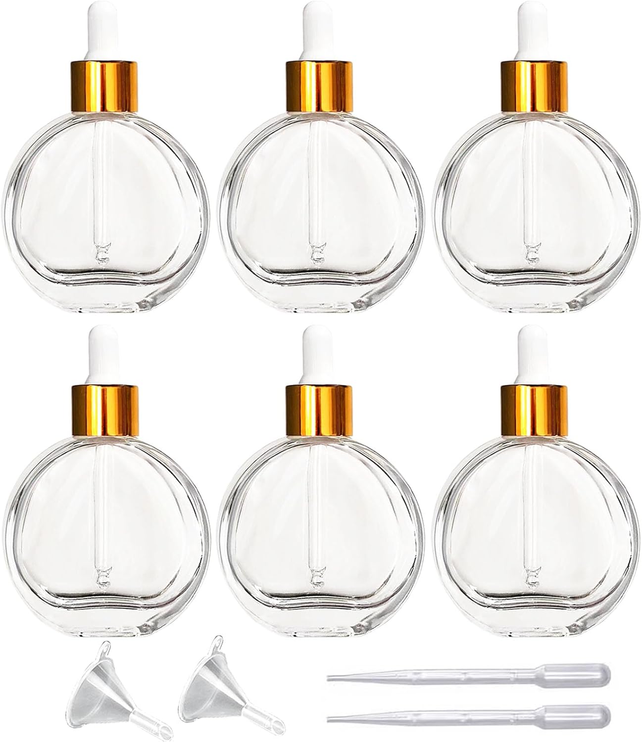 6Pcs 2oz Glass Dropper Bottles for Essential Oils