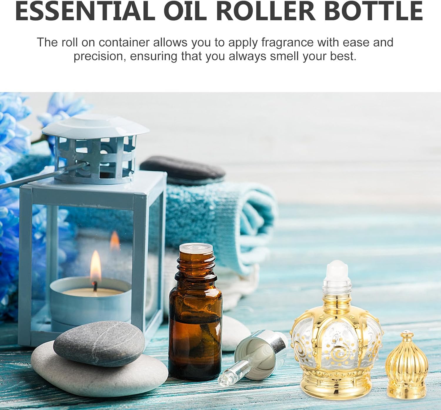 Homoyoyo 2pcs Essential Oil Glass Bottles 10ml Travel Roller Bottles