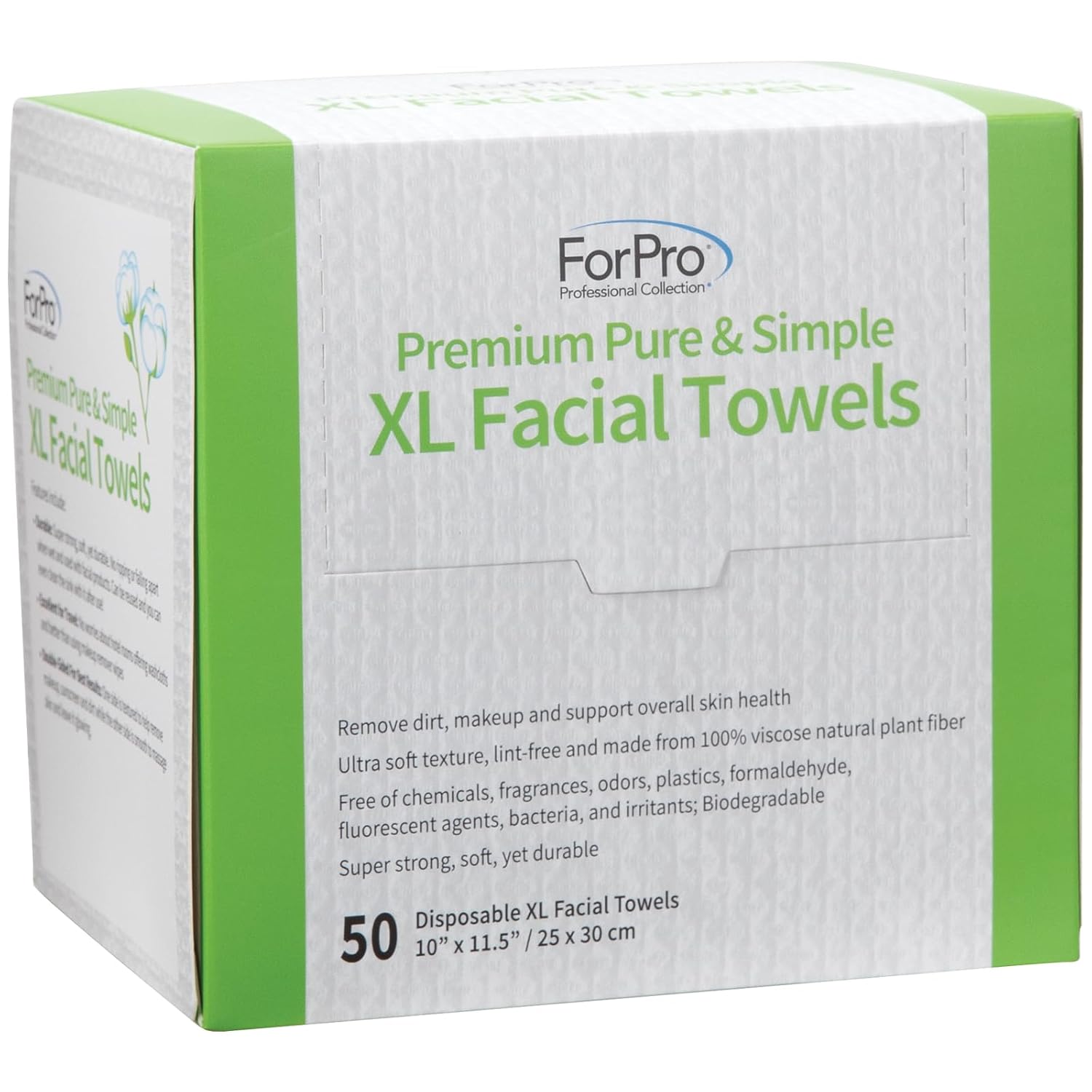 ForPro Premium Pure Simple XL Facial Towels 50 Count