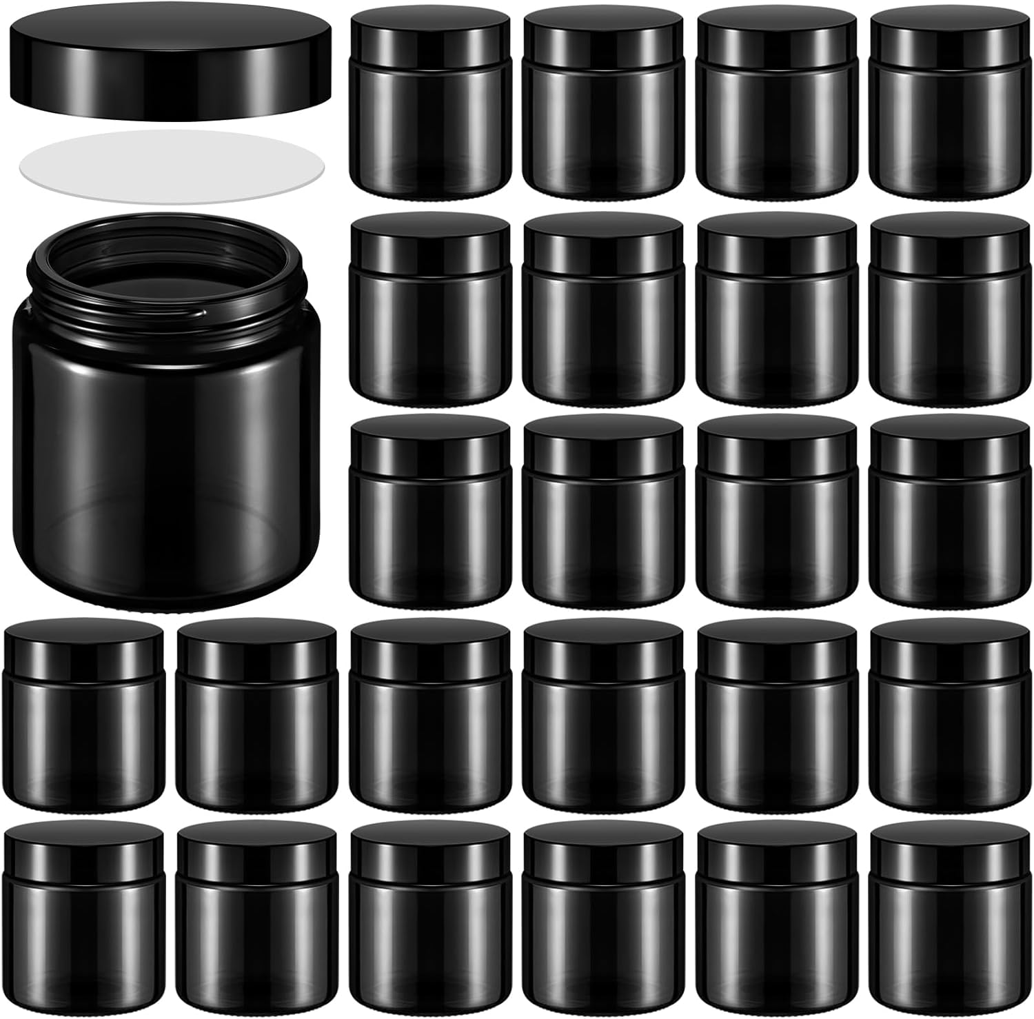 Norme 24 Pack 16 oz Glass Jars with Lids