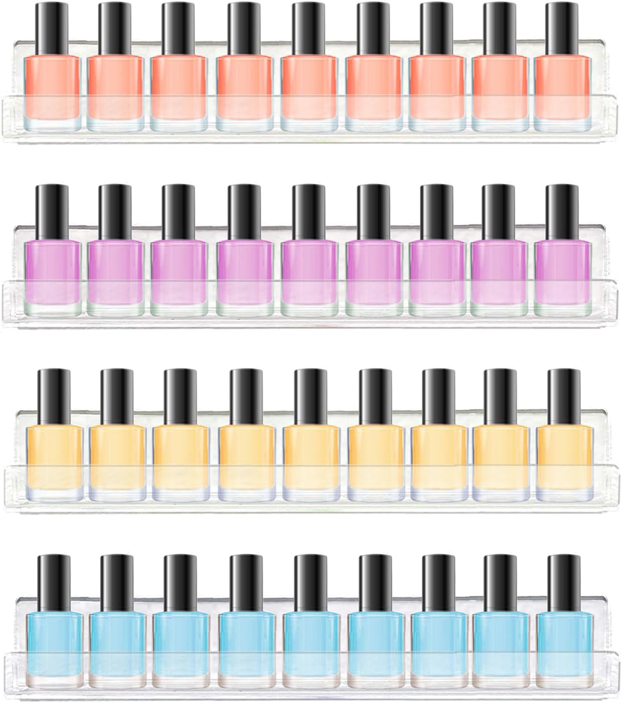 ROYALITA 4-Pack Acrylic Shelves for Nail Polish Organizer