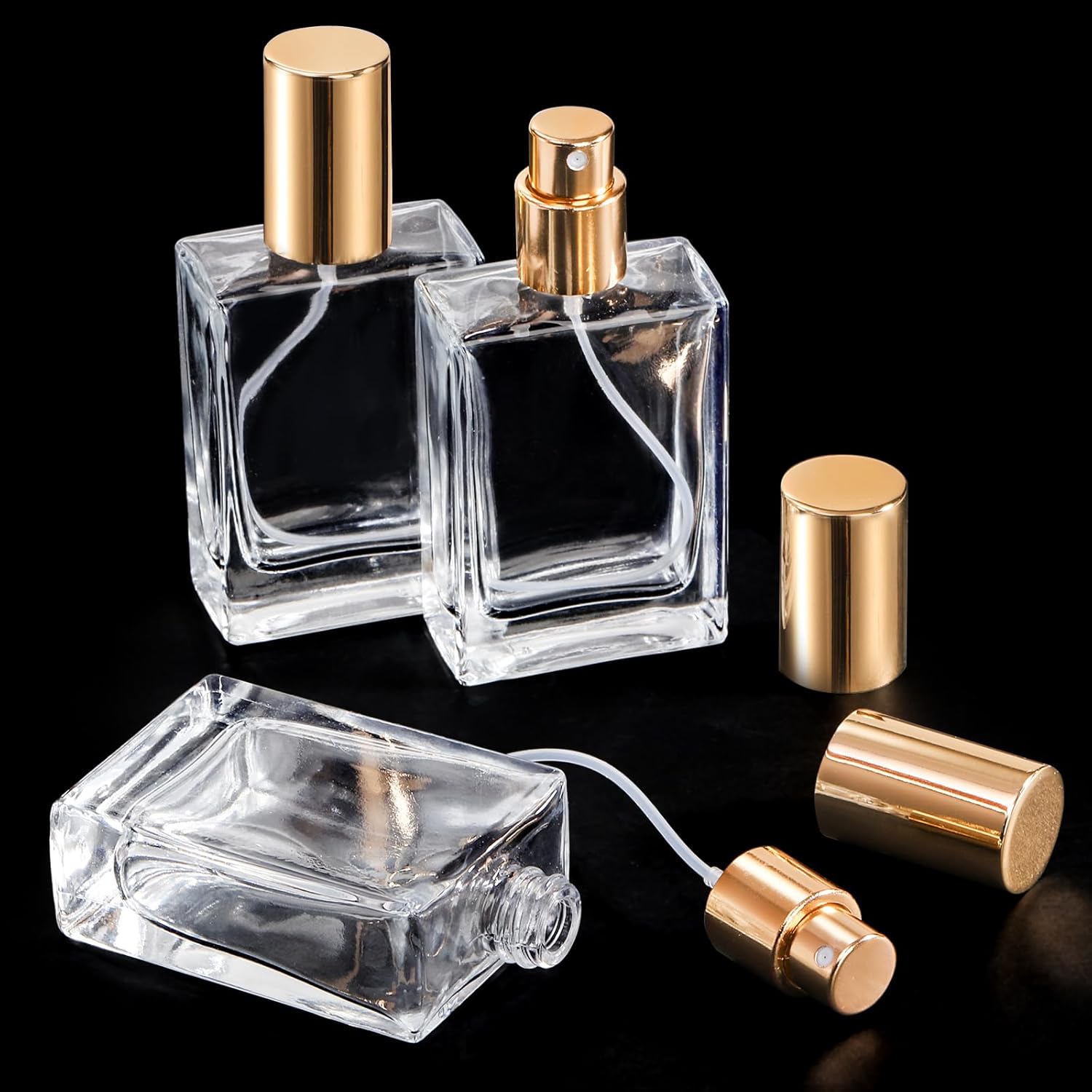 Foraineam 12-Pack Clear Glass Spray Bottles Refillable and Portable