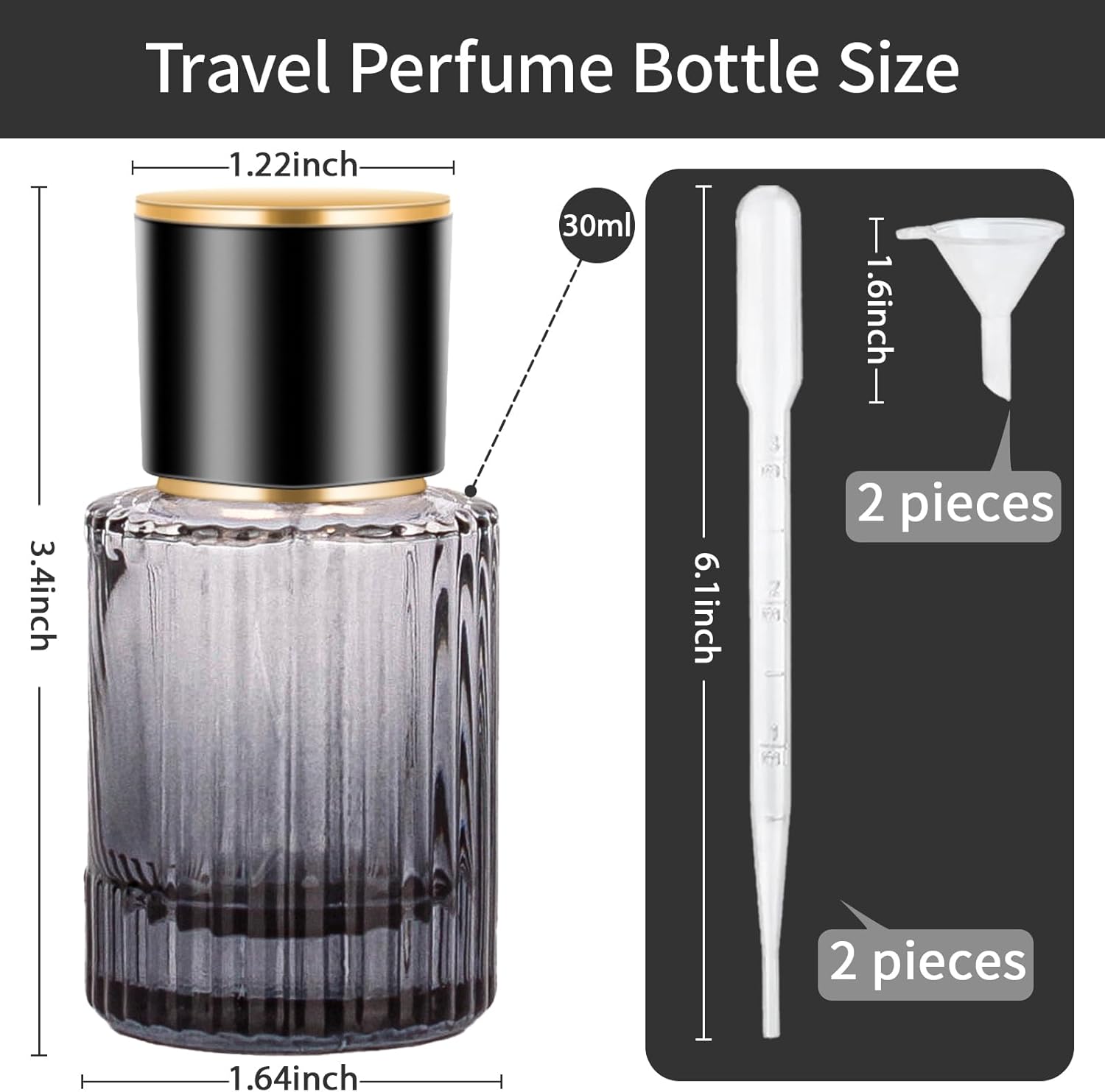 Travel Vintage Perfume Bottle Empty 2pcs