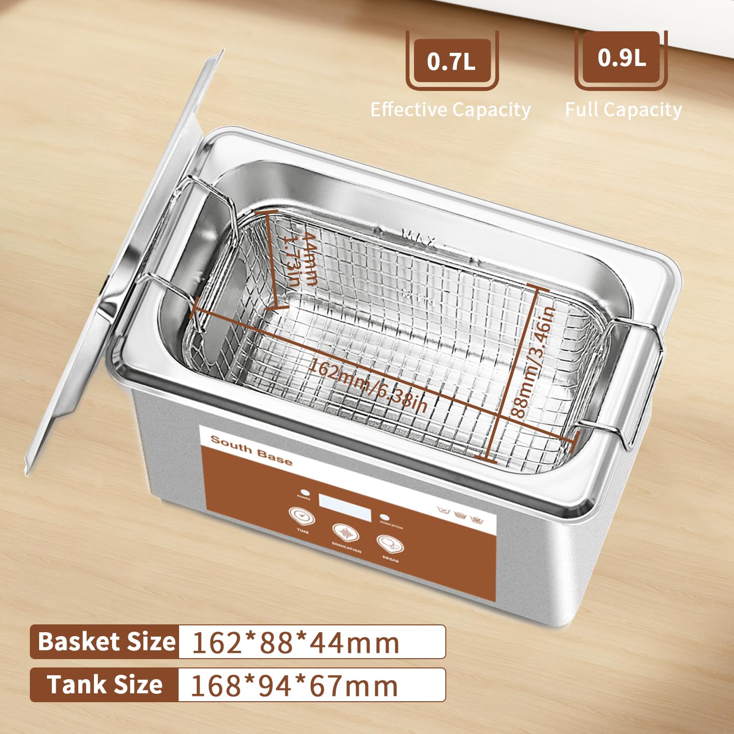South Base Ultrasonic Jewelry Cleaner 900ML 35W